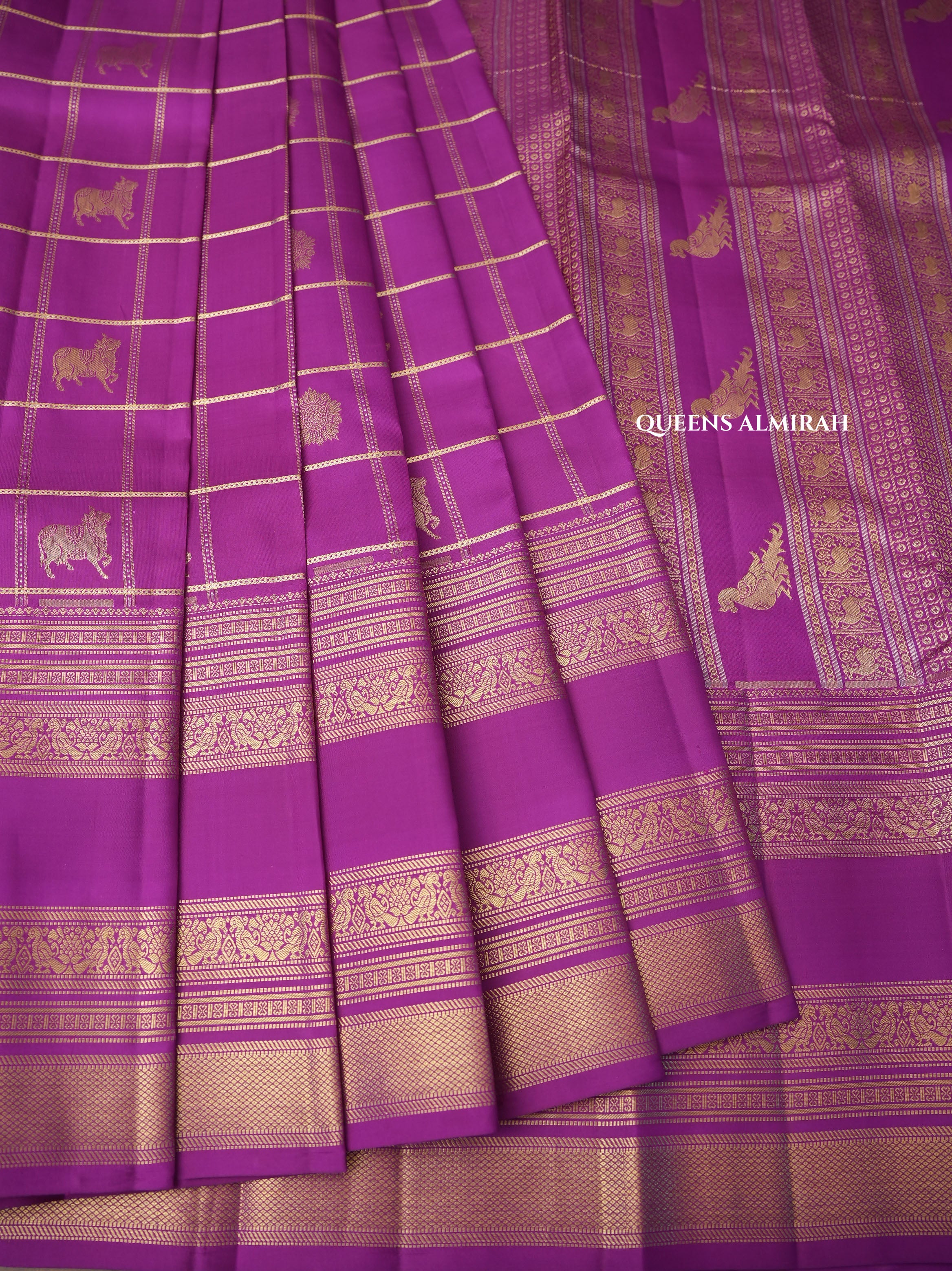 Vadamalli Purple Pure Kanchivaram Silk Saree