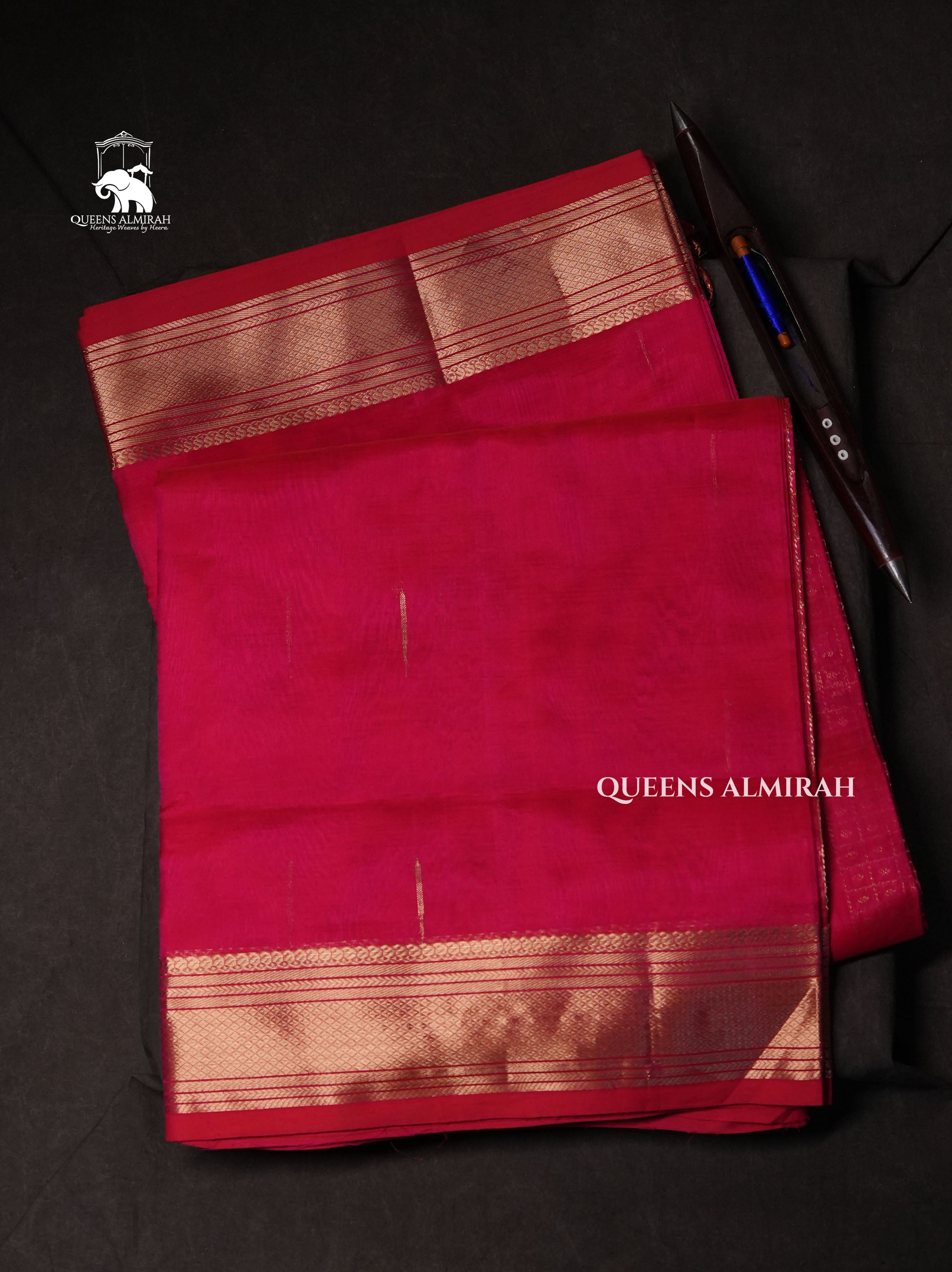 Magenta Pink Chettinad Silk Cotton Saree