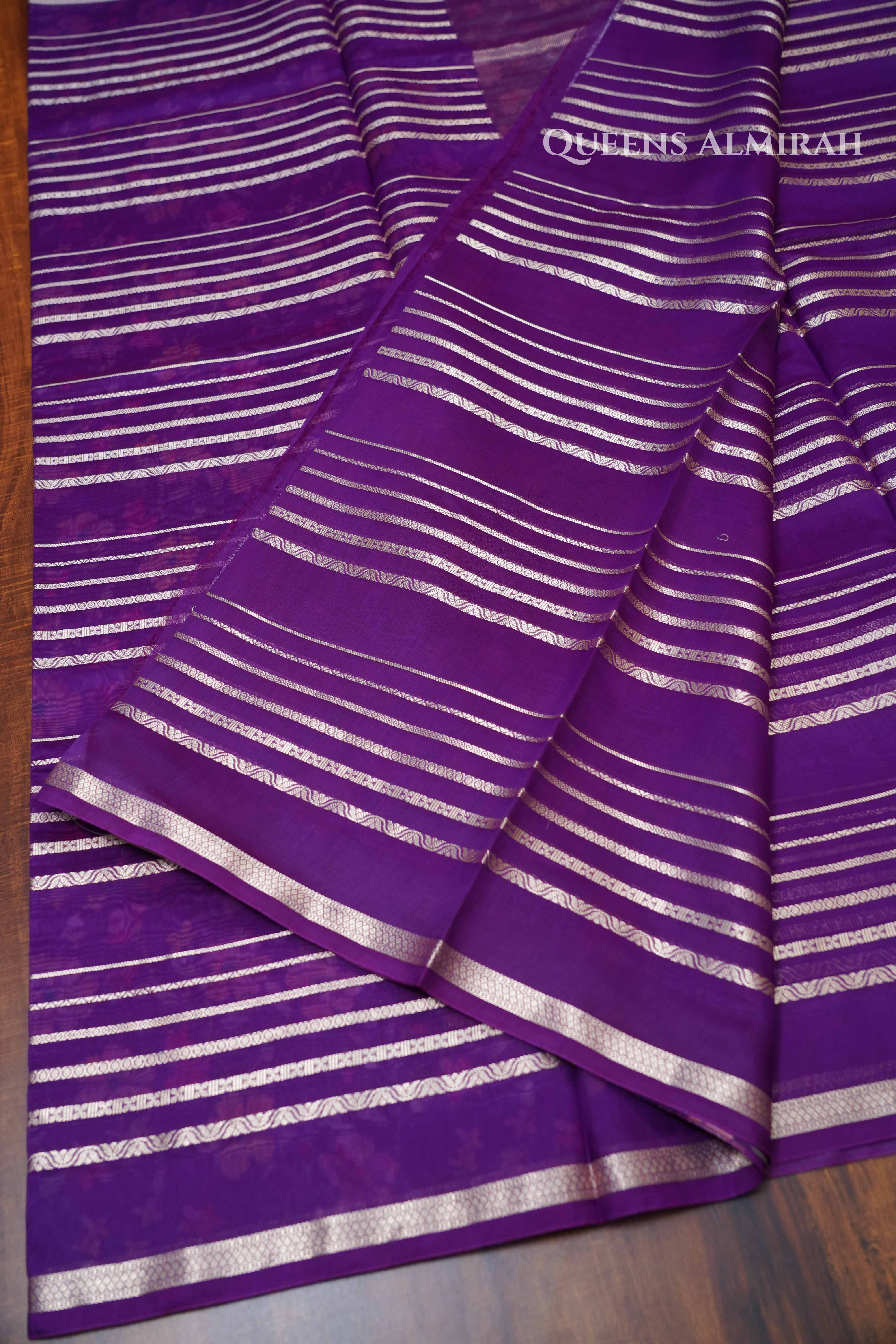 Purple Chanderi Silk Cotton Saree