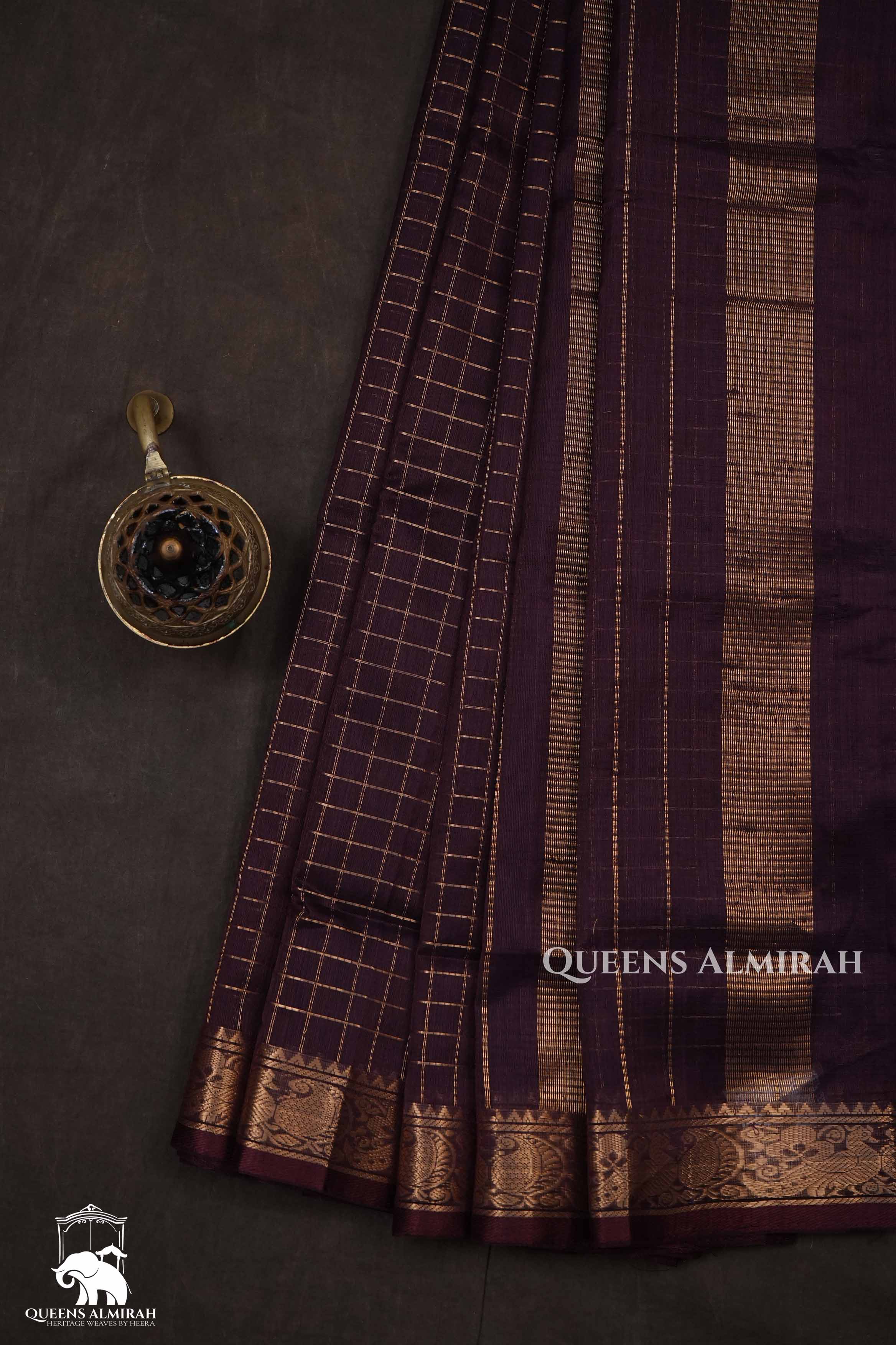 Coffee Bean Pure Silk Cotton Saree