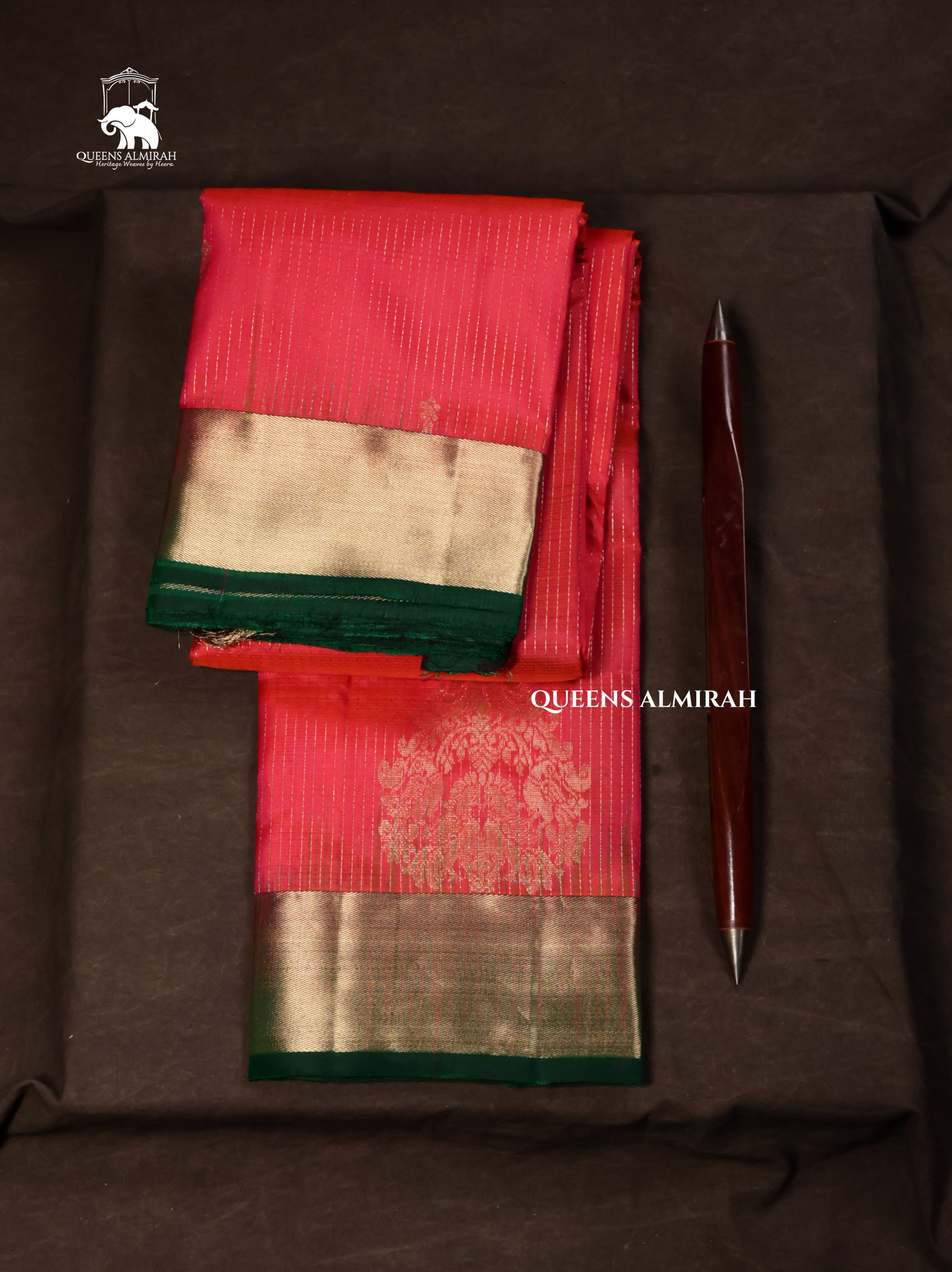Pink With Green Pure Kanchivaram Silk Saree