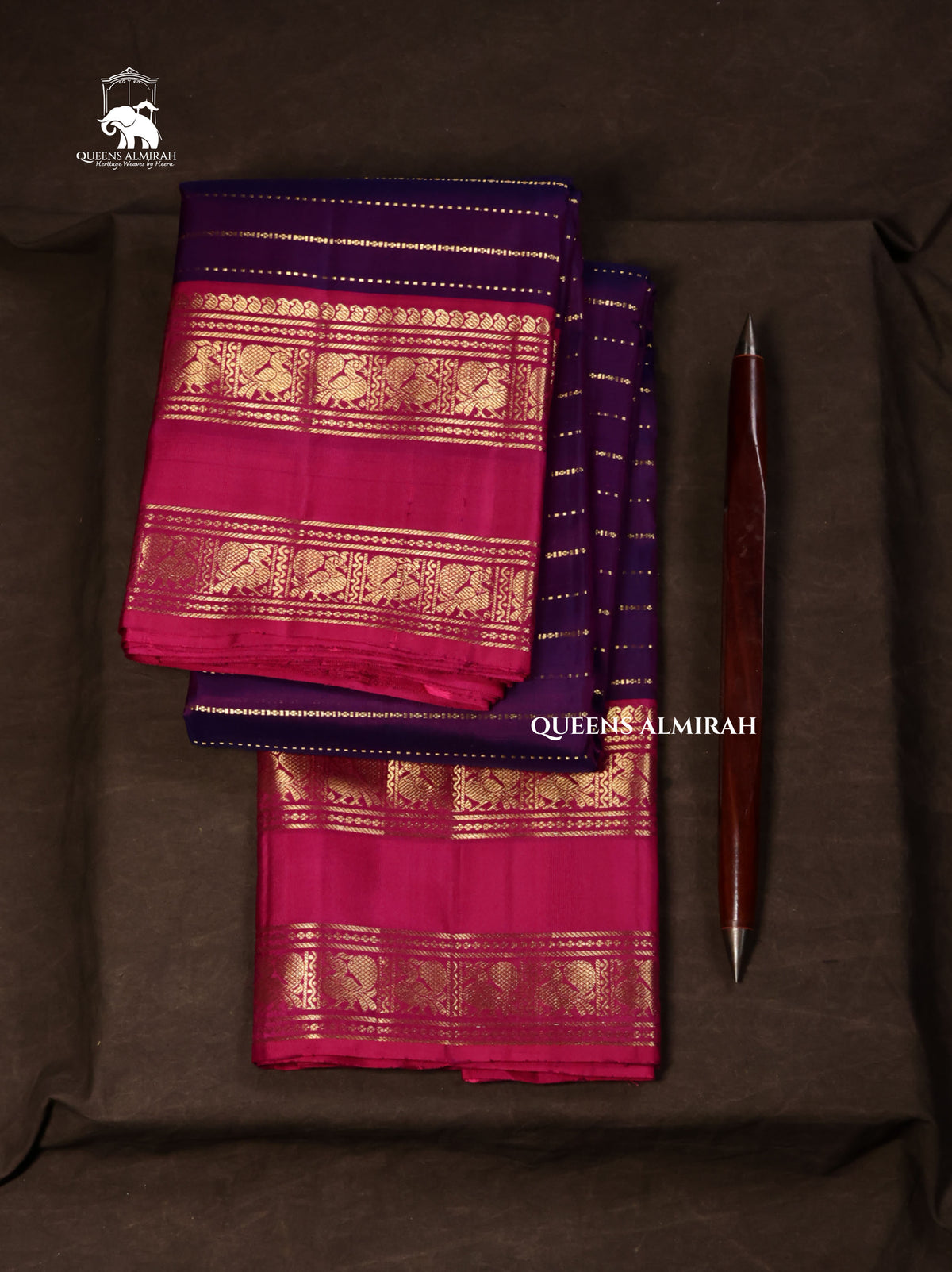 Purple With Pink Pure Kanchivaram Silk Saree
