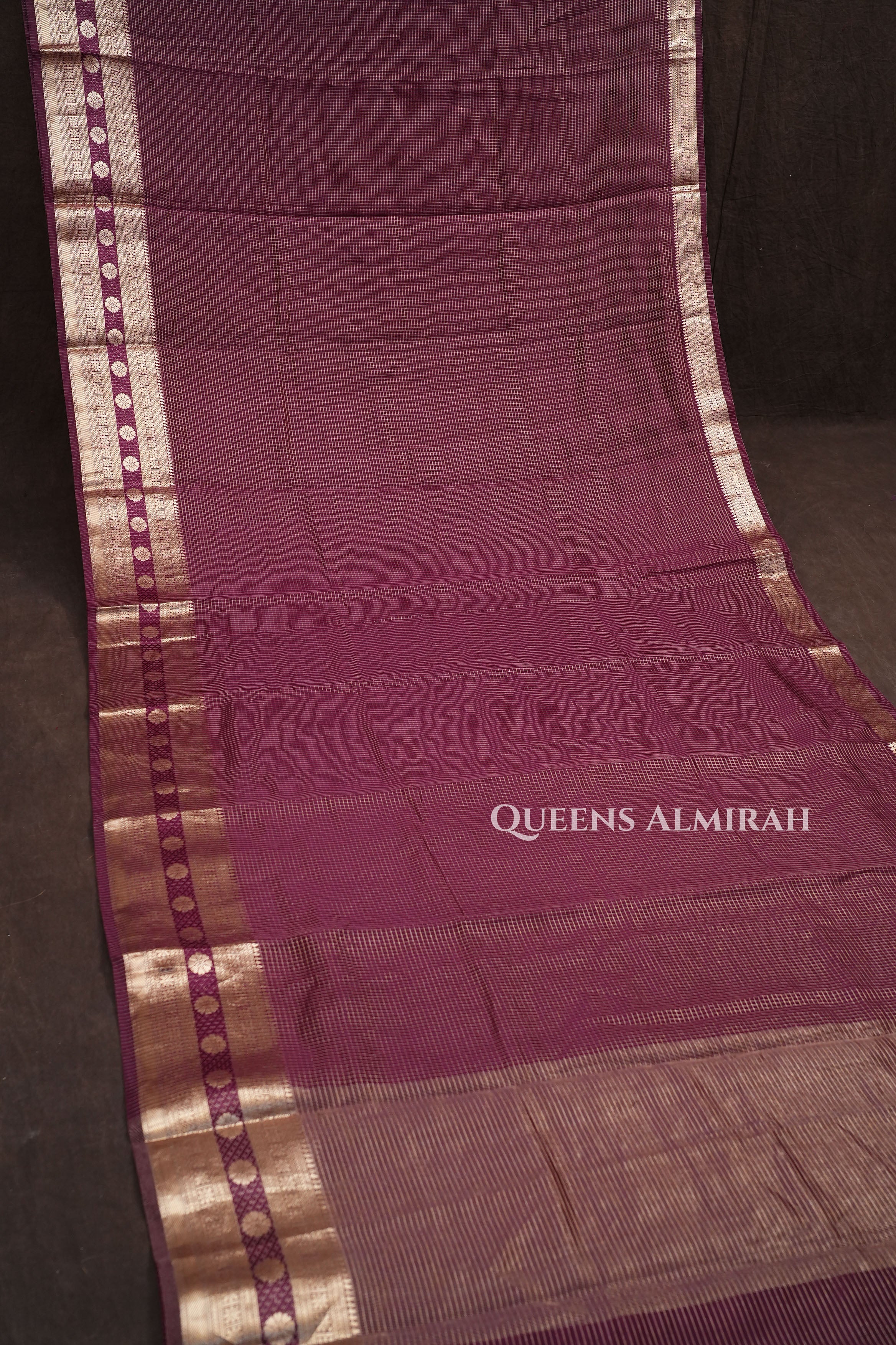 Araku Maroon Maheshwari Silk Saree