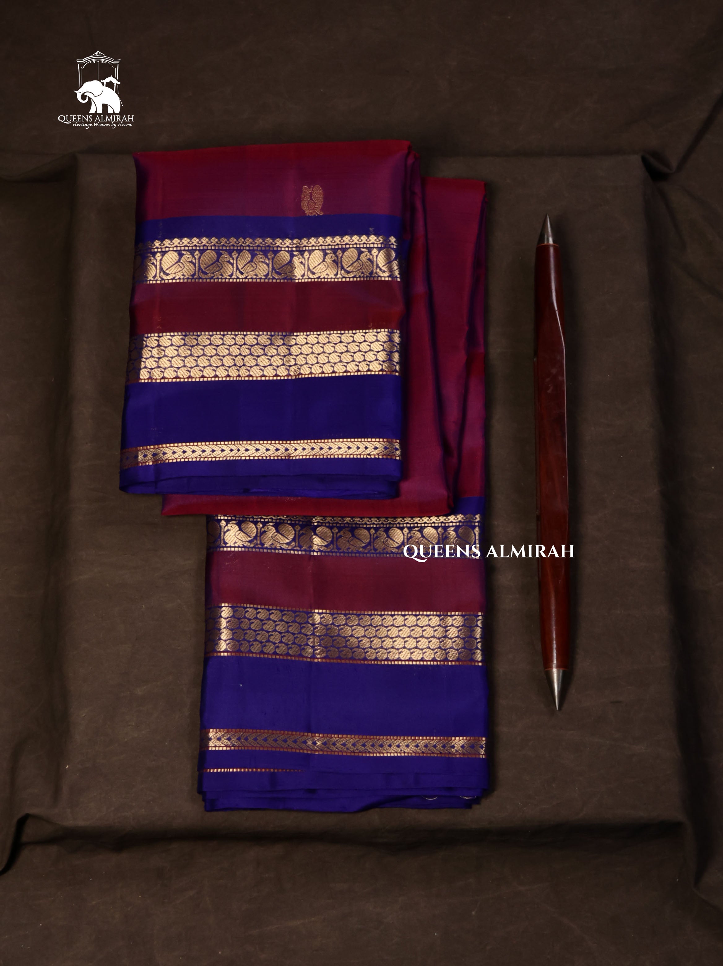 Purple With Violet Pure Kanchivaram Silk Saree