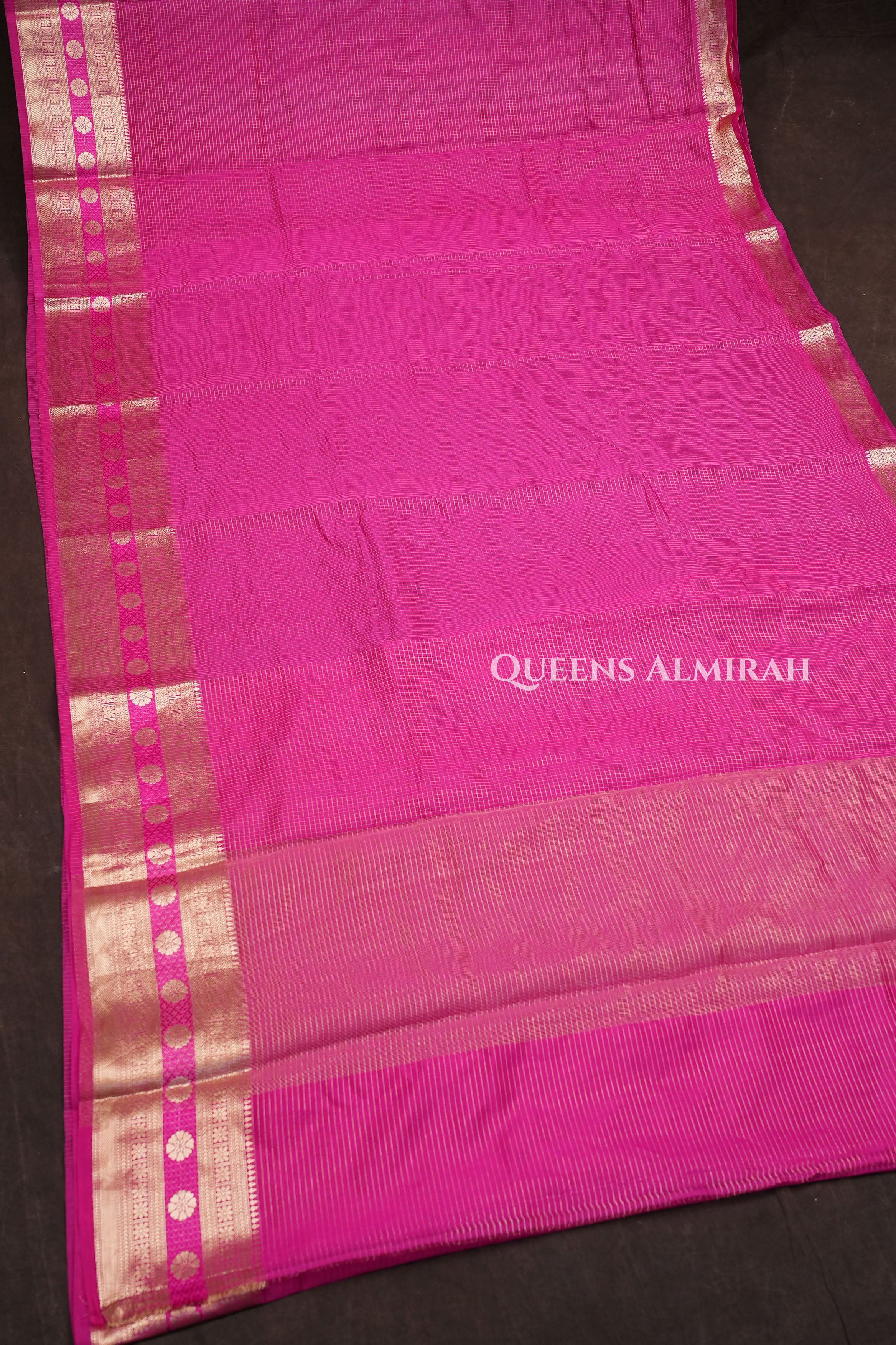 Rani Pink Maheshwari Silk Saree