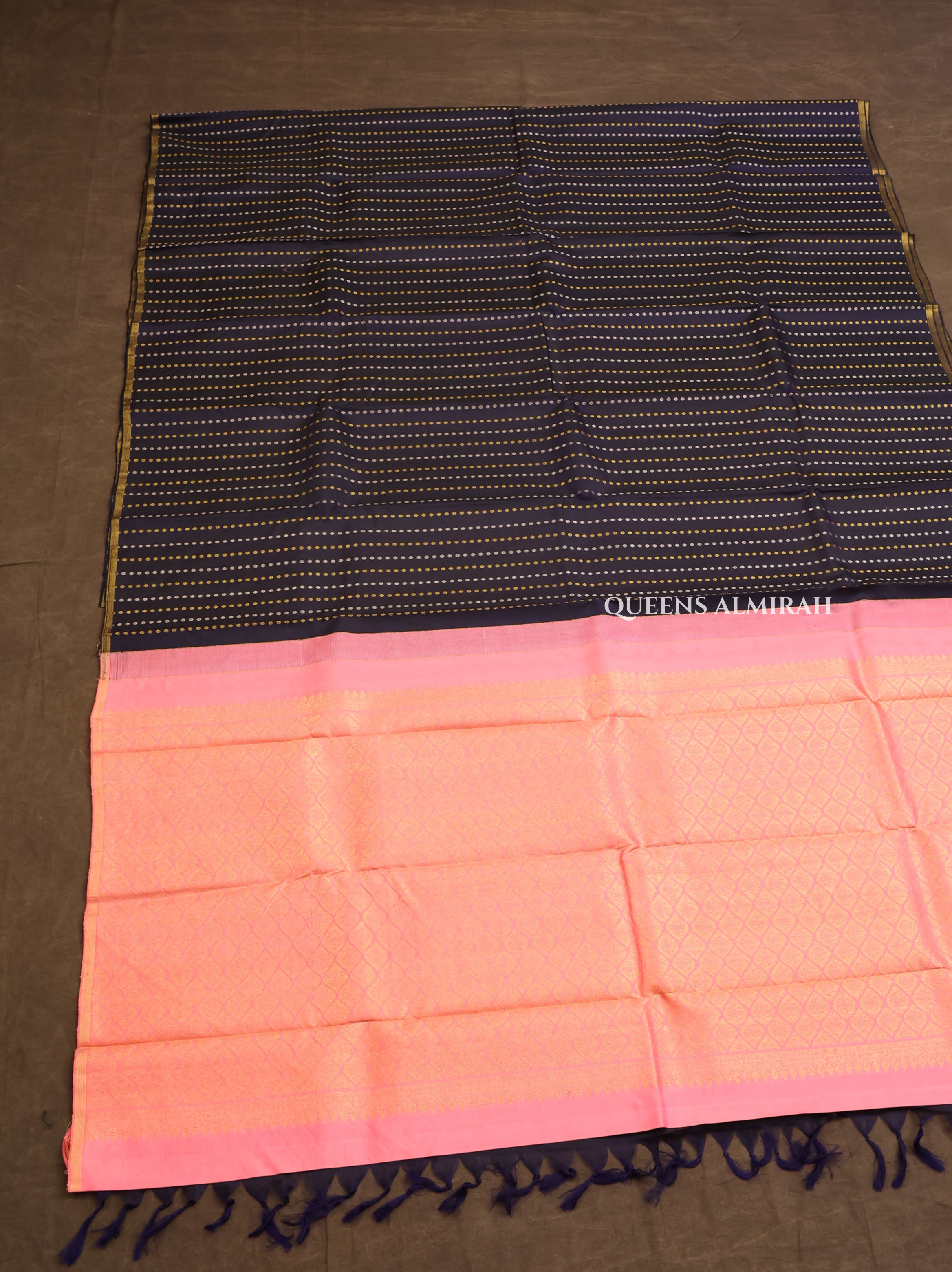 Navy Blue Pure Kanchivaram Silk Saree