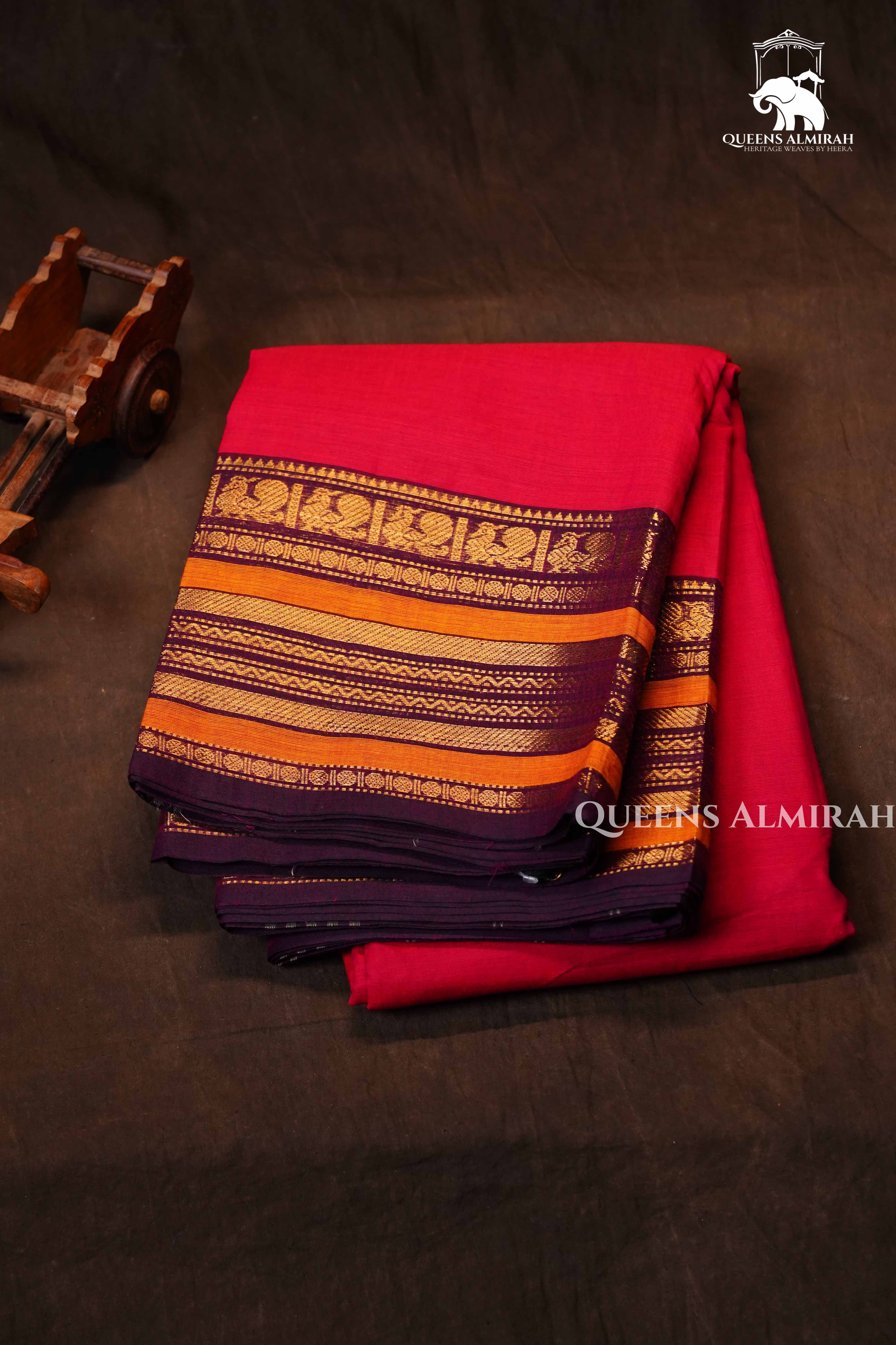 Magenta Pink Purple Kanchi Cotton Saree