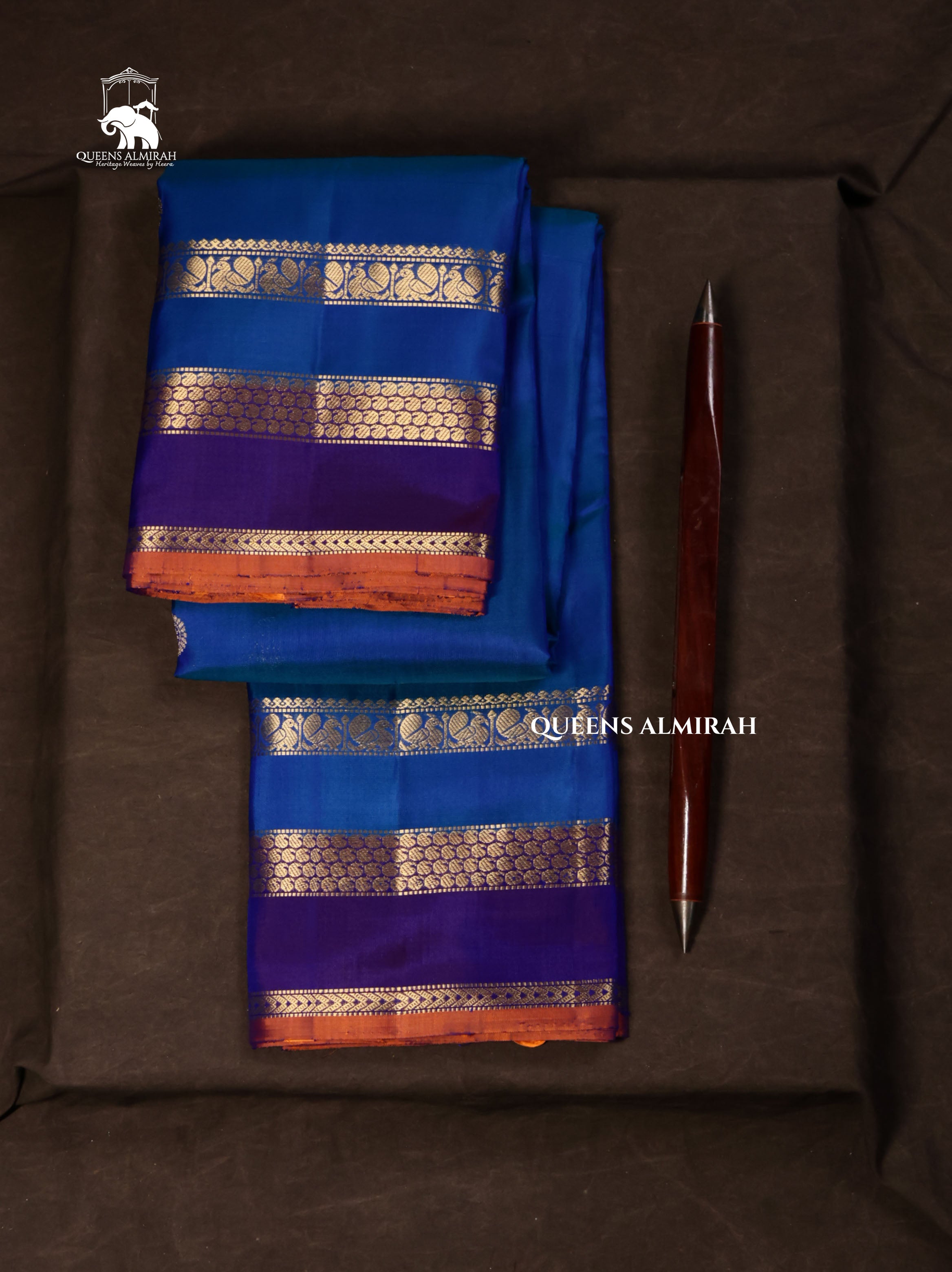 Blue With Violet Pure Kanchivaram Silk Saree
