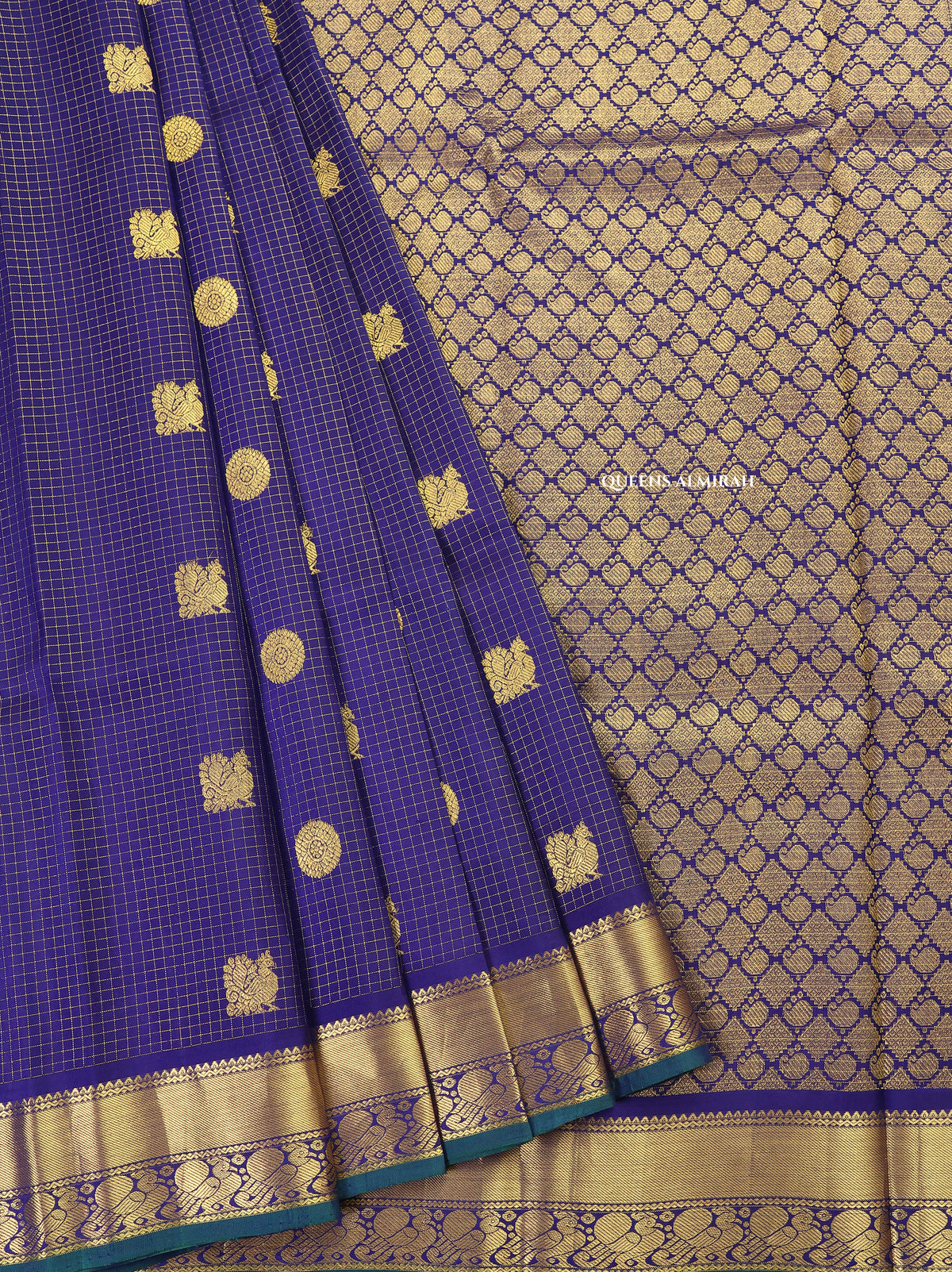 Dark Navy Blue Pure Kanchivaram Silk Saree