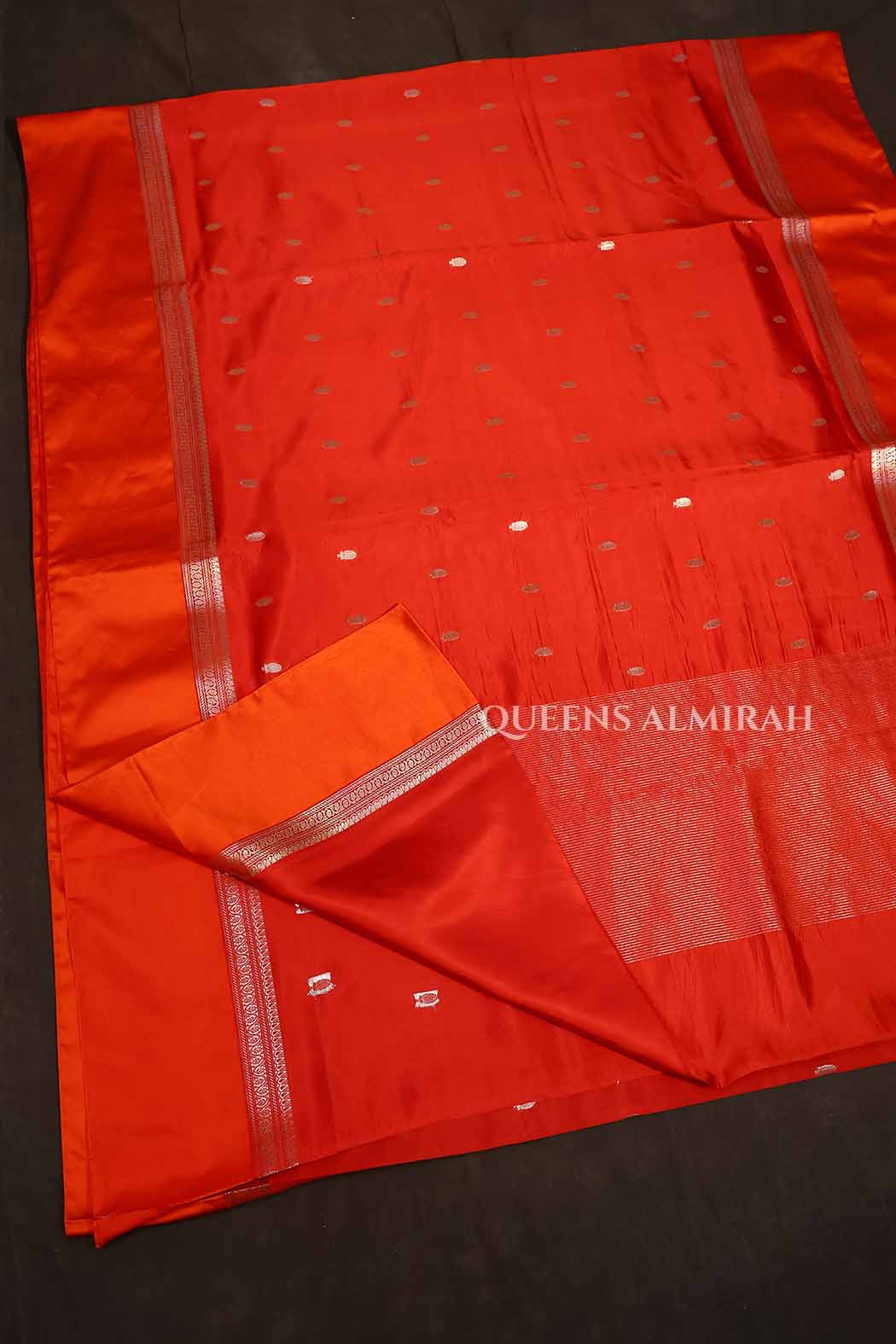 Red With Orange Pure Banarasi Soft Silk Saree