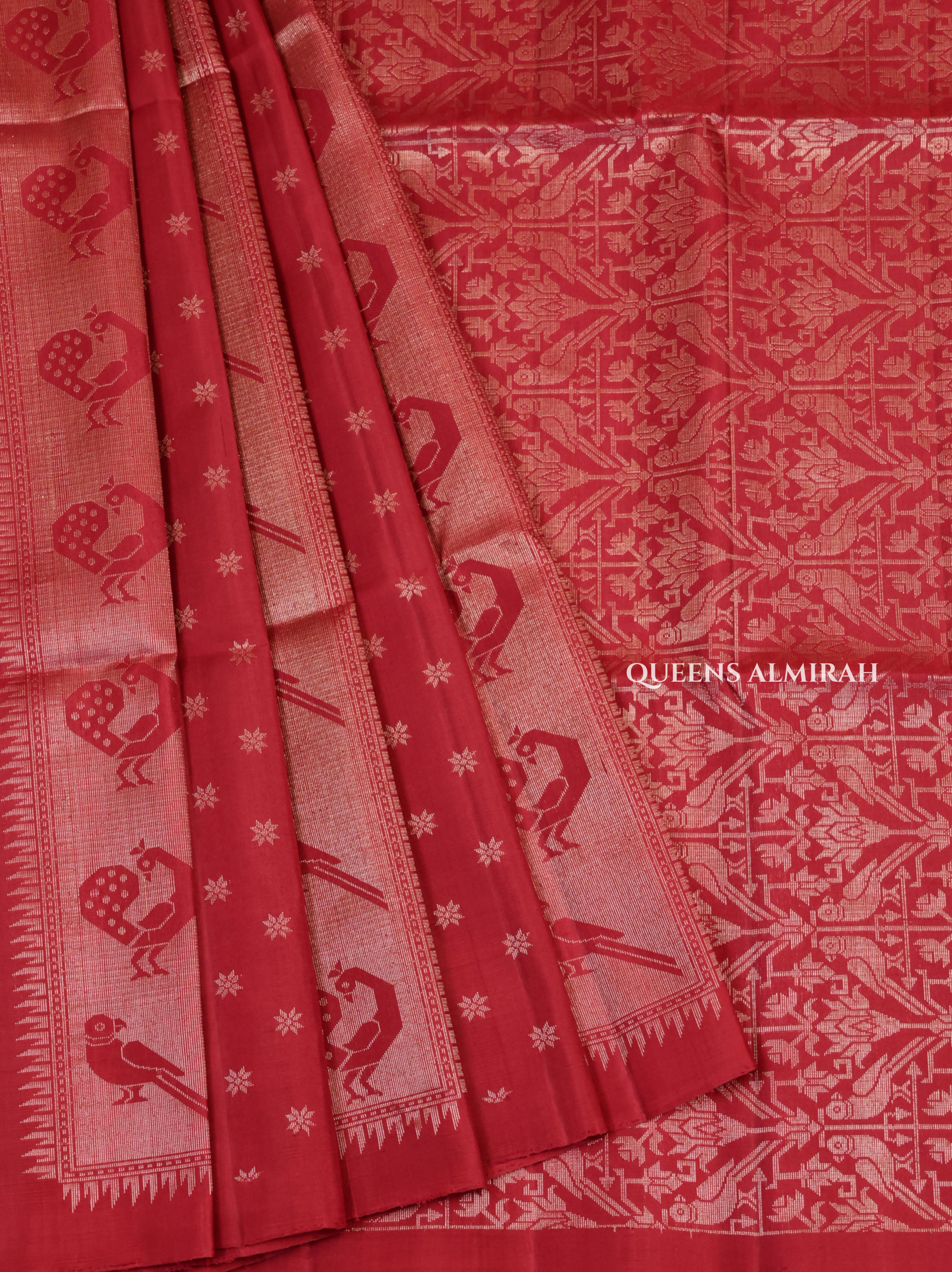 Maroon Pure Soft Silk Saree