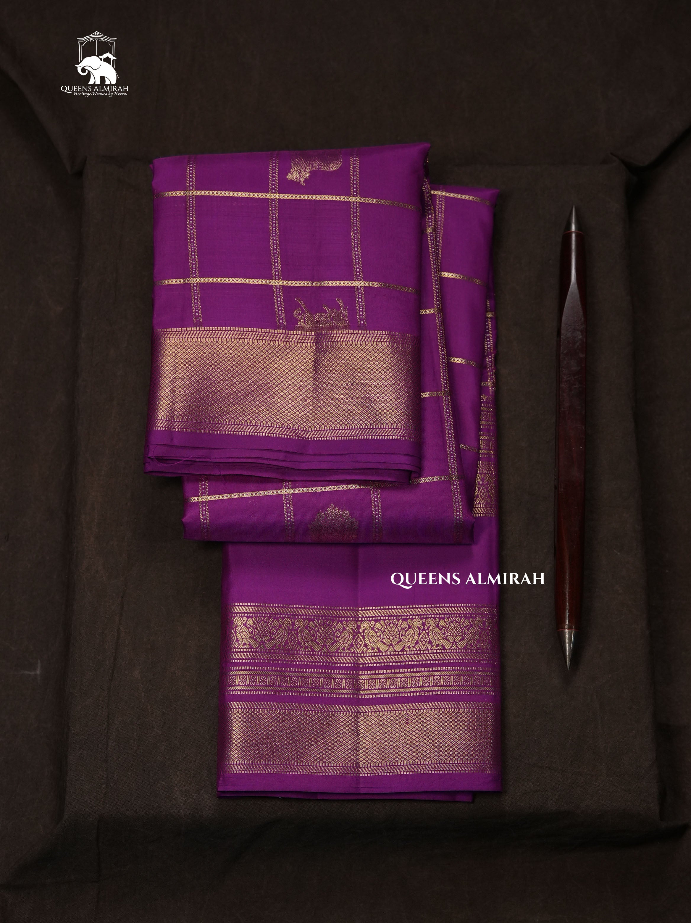 Vadamalli Purple Pure Kanchivaram Silk Saree