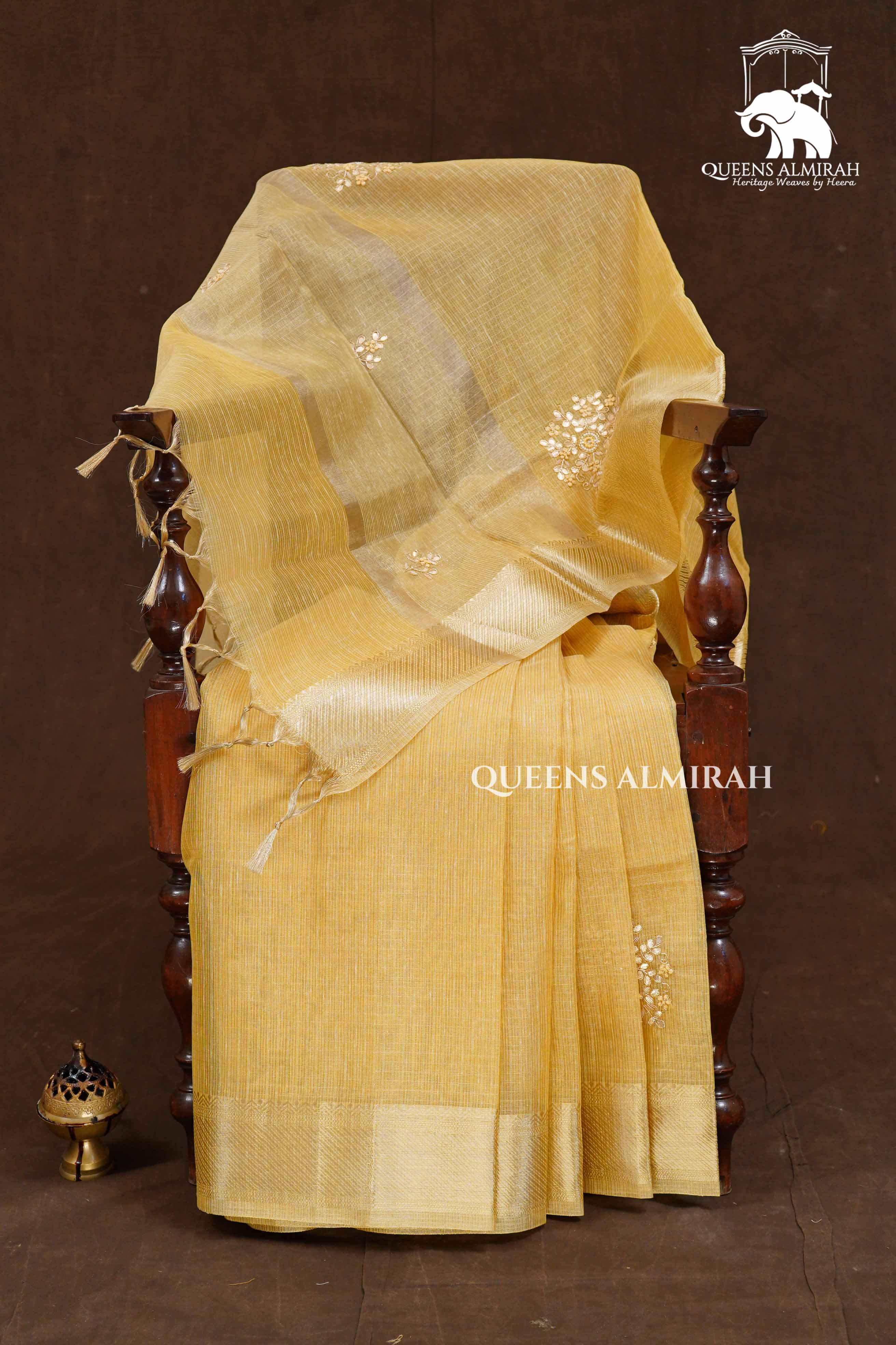 Light Yellow Kota Tissue Saree