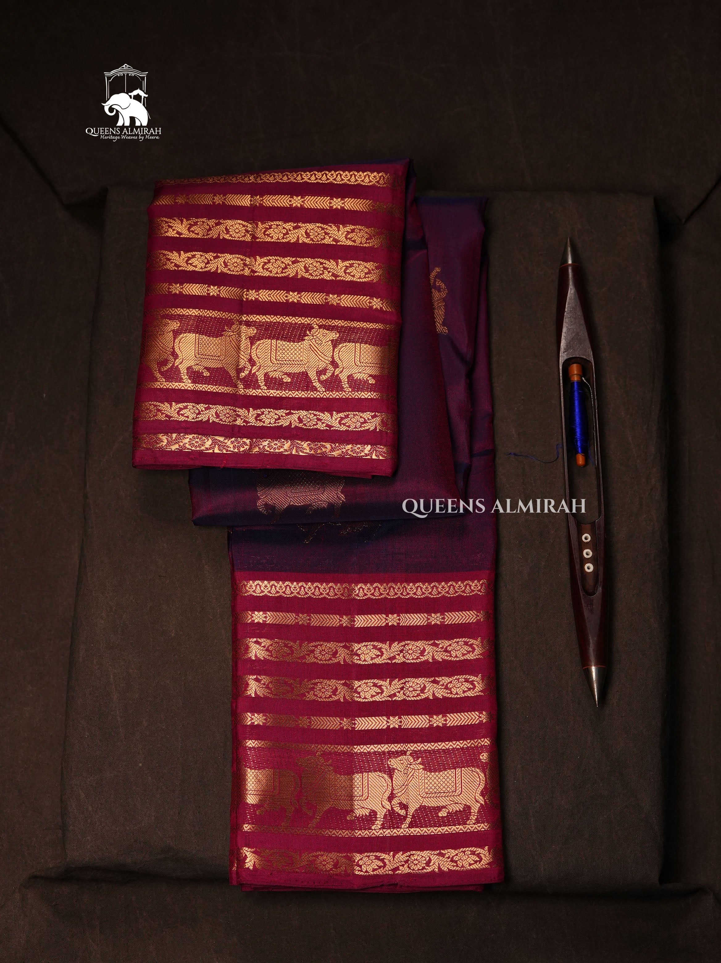 Purple With Magenta Pink Pure Kanchivaram Silk Saree