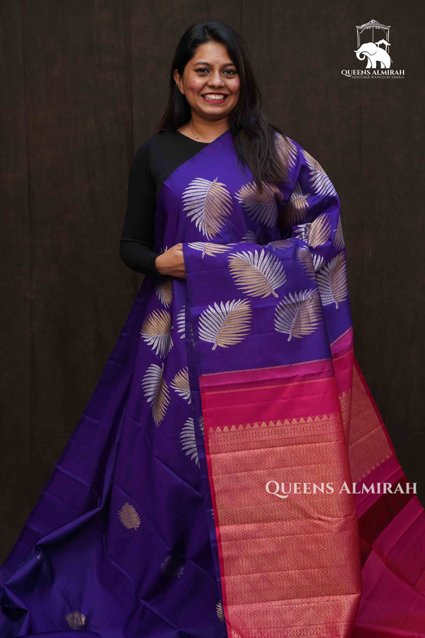BRINJAL PURPLE PURE KANCHIVARAM SILK SAREE 3