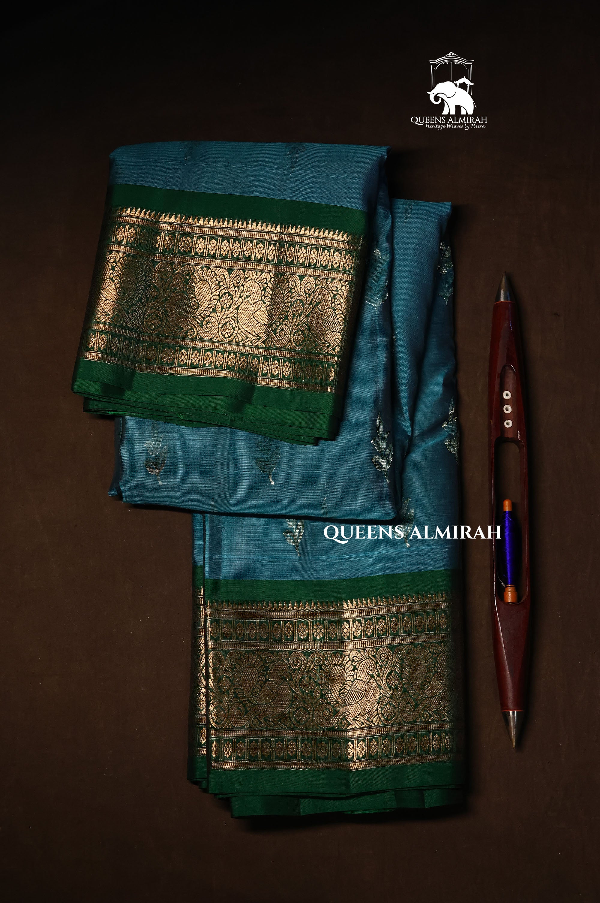 Blue With Green Budget Kanchivaram Silk Saree