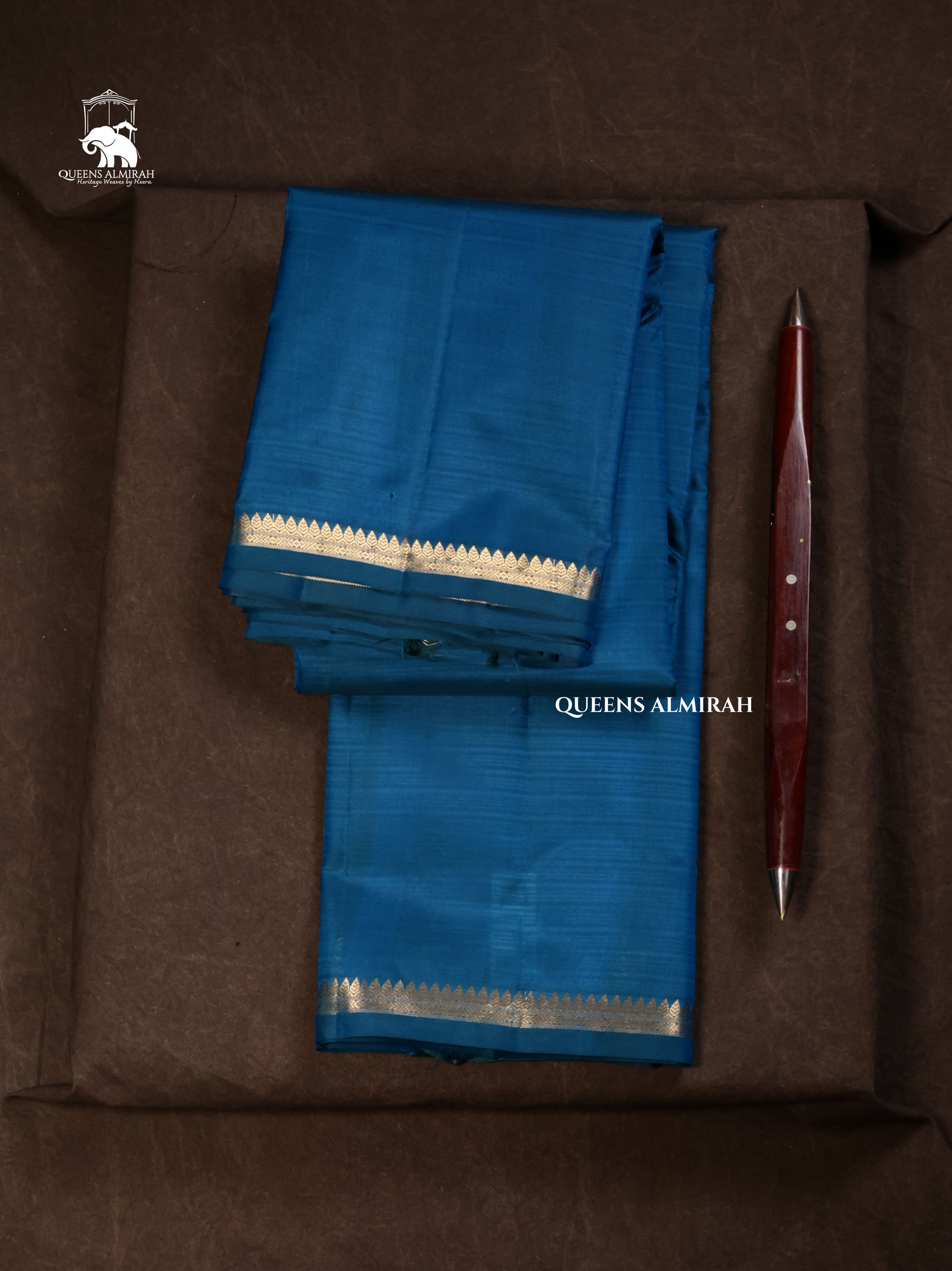 Sea Blue Pure Kanchivaram Silk Saree