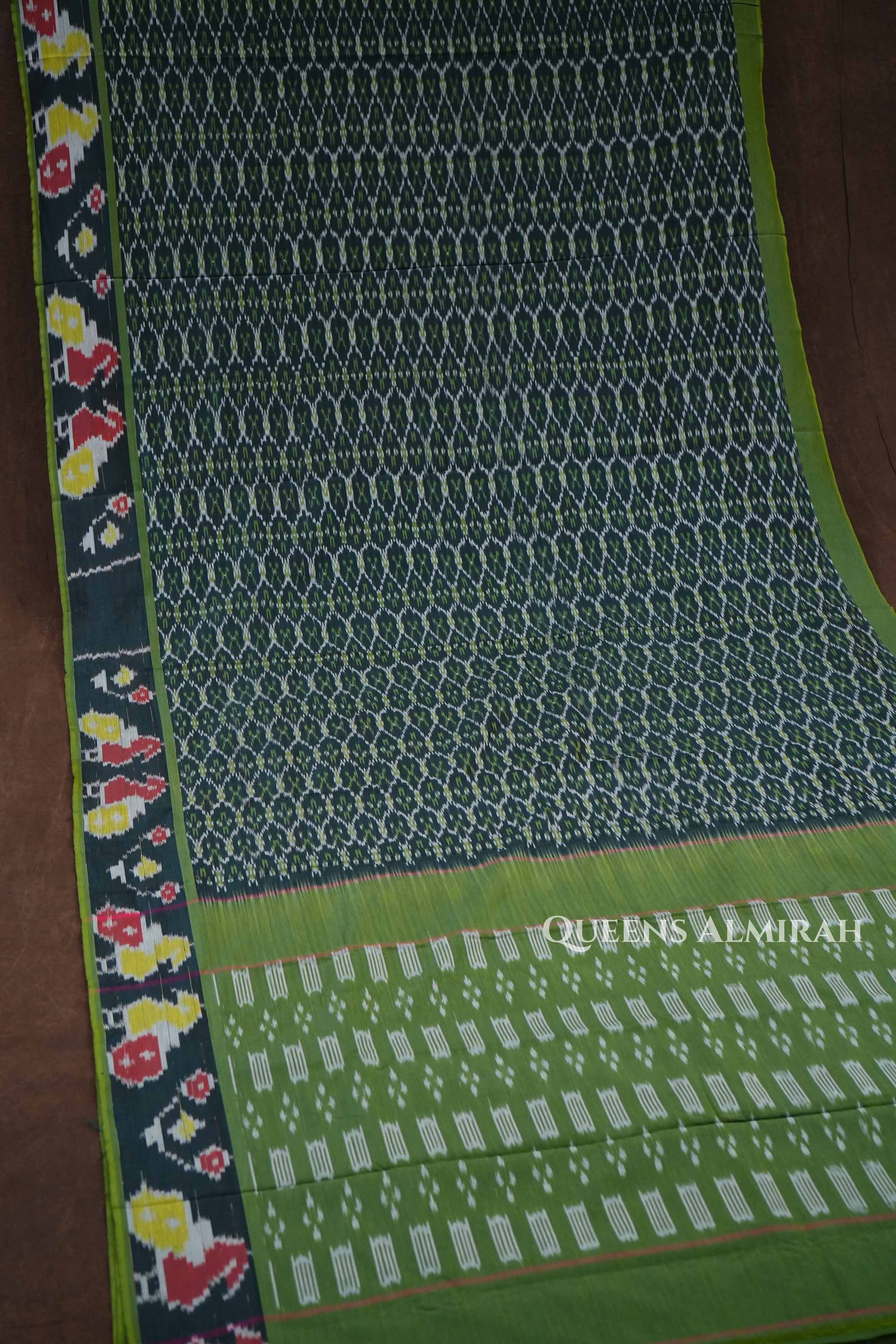 Dark Green Budget Silk Cotton Saree