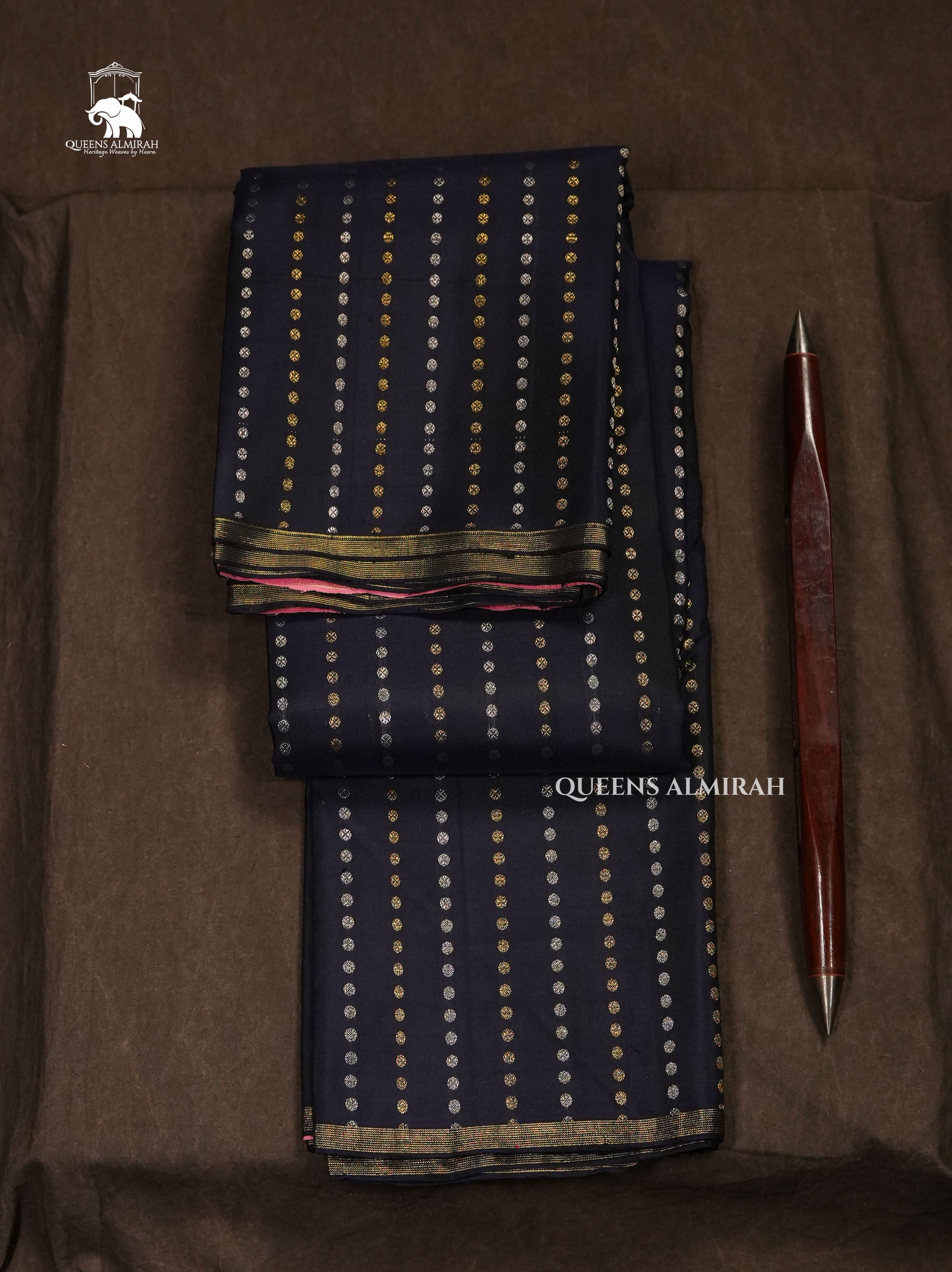 Navy Blue Pure Kanchivaram Silk Saree