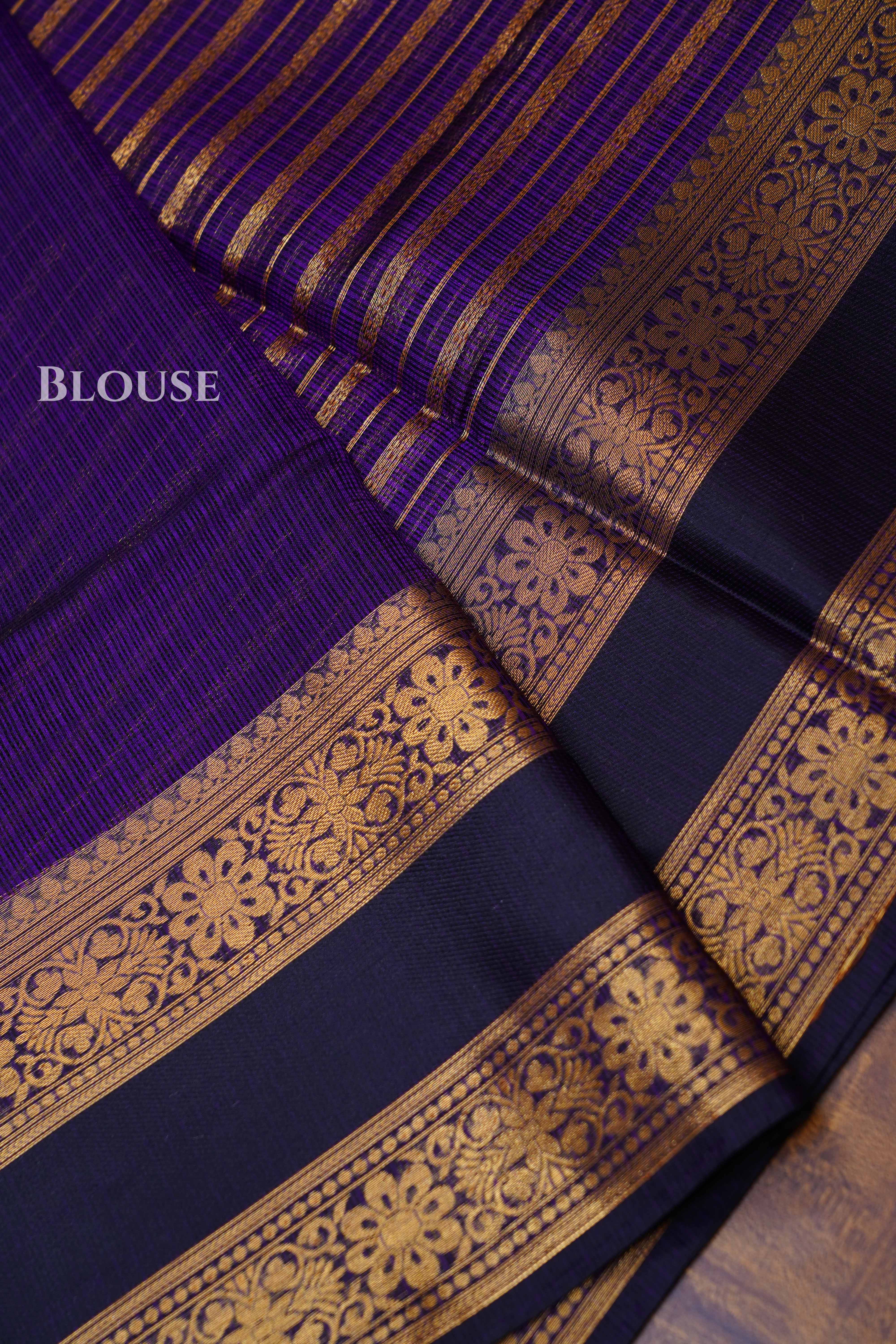 Purple Pure Kota Silk Saree