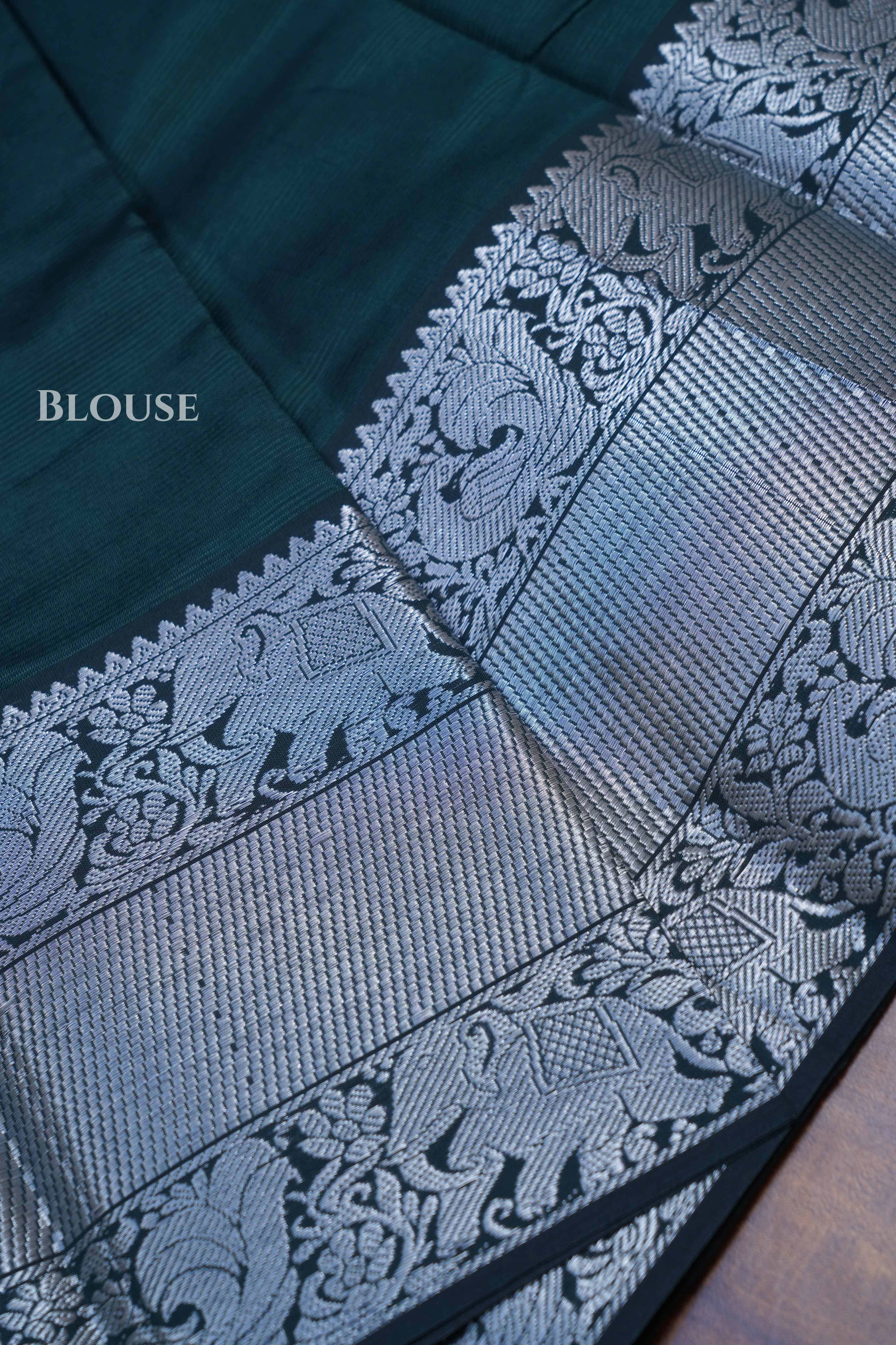 Peacock Blue Mangalgiri Saree