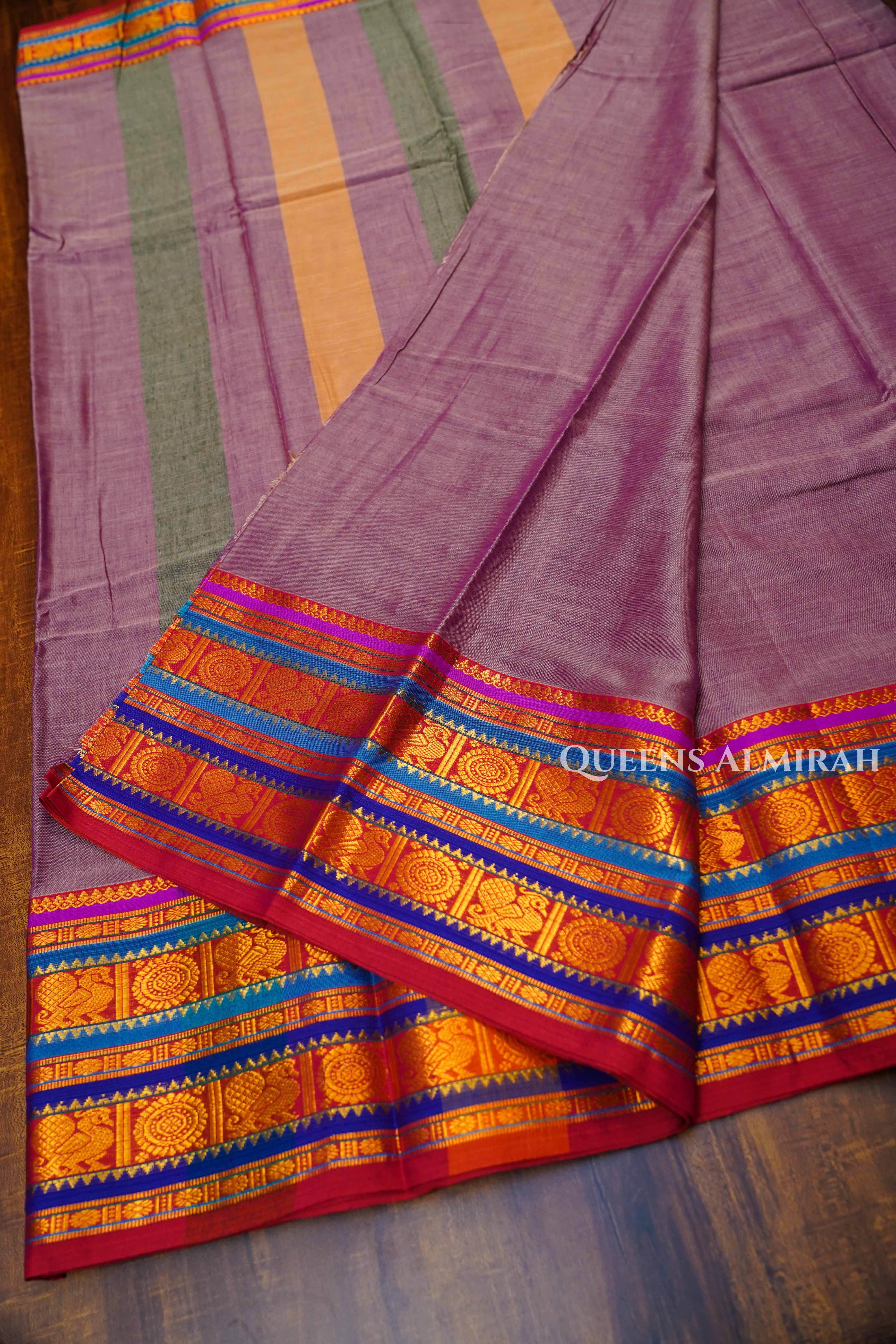 Onion Pink  Narayanpet Cotton Saree