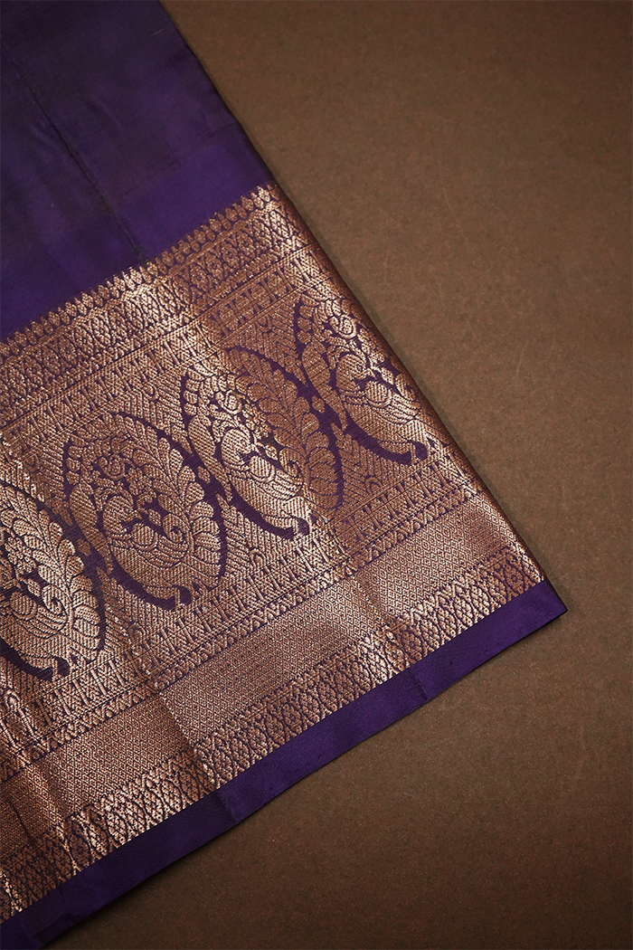 PURPLE HAZE WITH ROSE GOLD PURE KANCHIVARAM SAREE - Queens Jewel Emporium