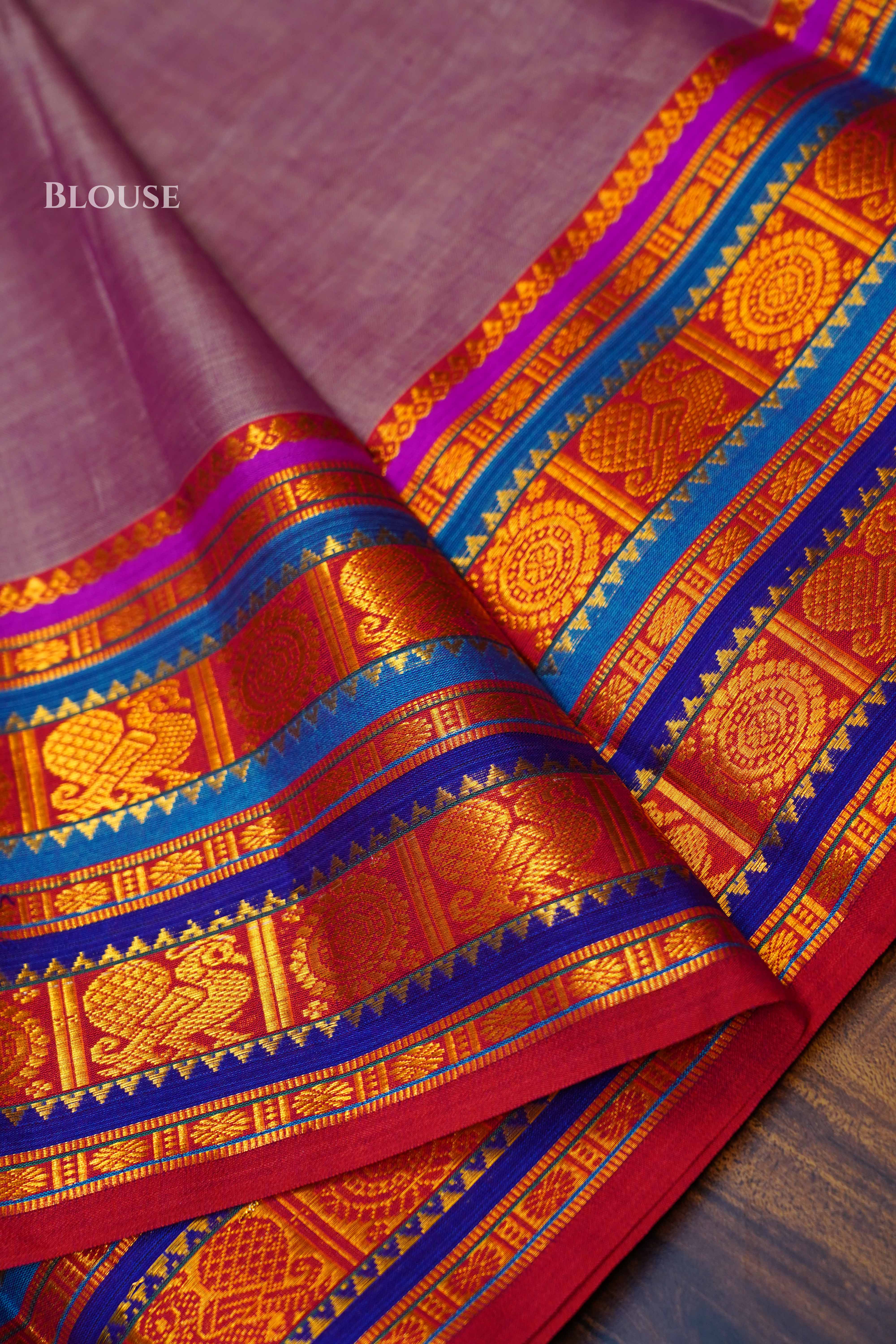 Onion Pink  Narayanpet Cotton Saree