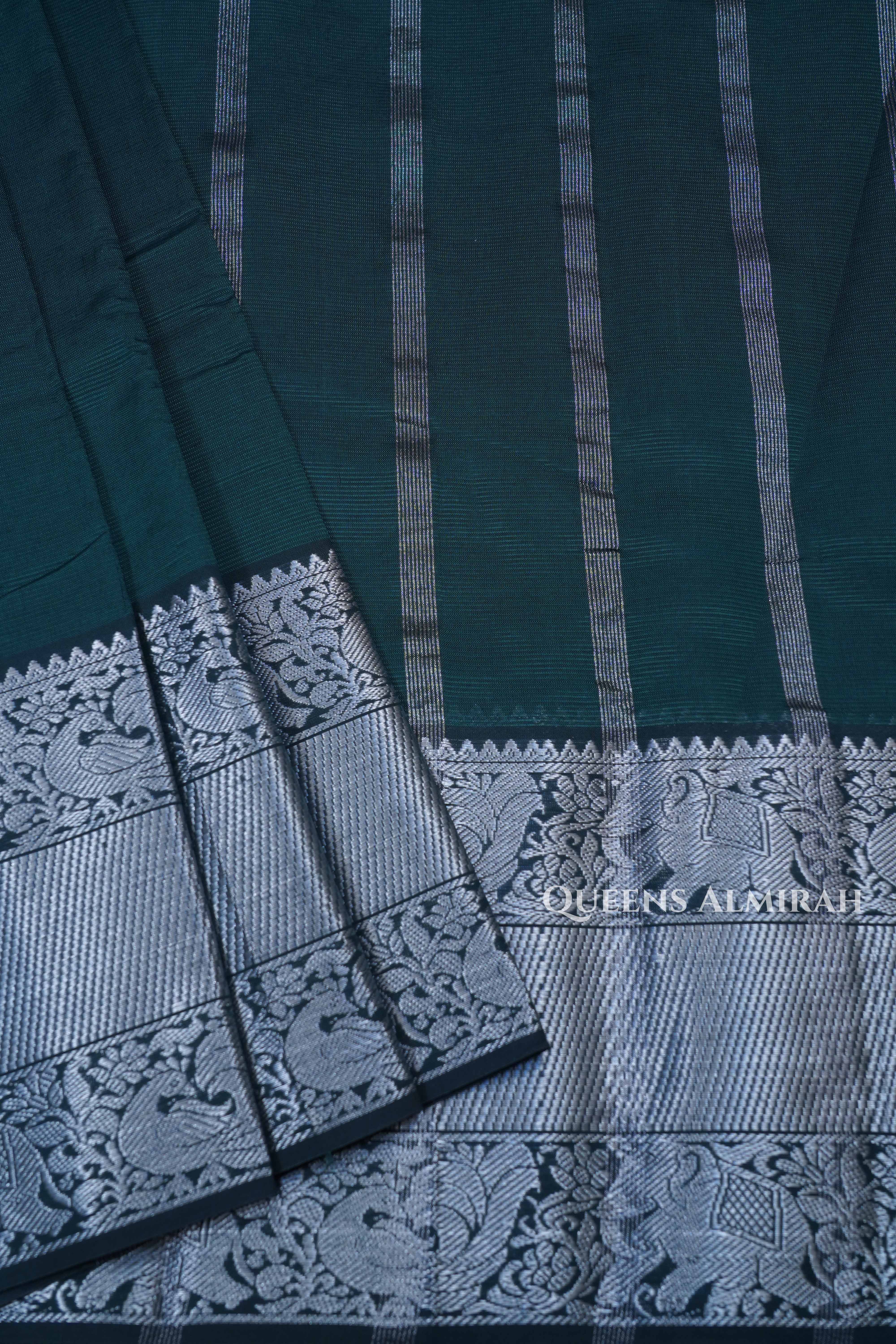 Peacock Blue Mangalgiri Saree
