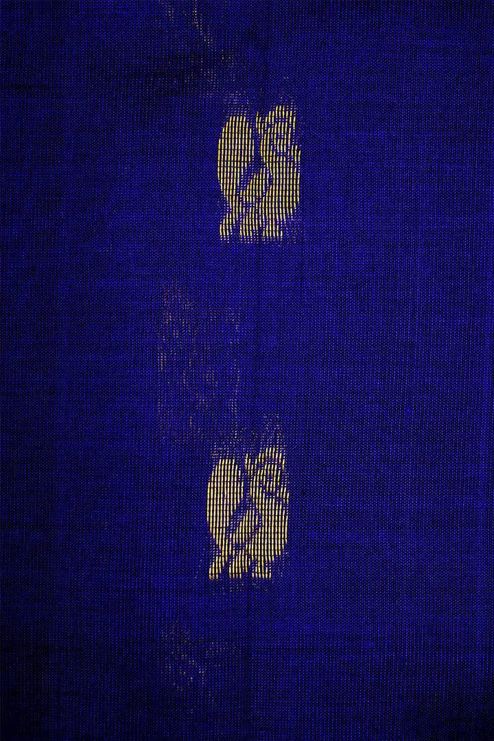 MS BLUE AND SEA GREEN KANCHI SILK COTTON SAREE - Queens Jewel Emporium