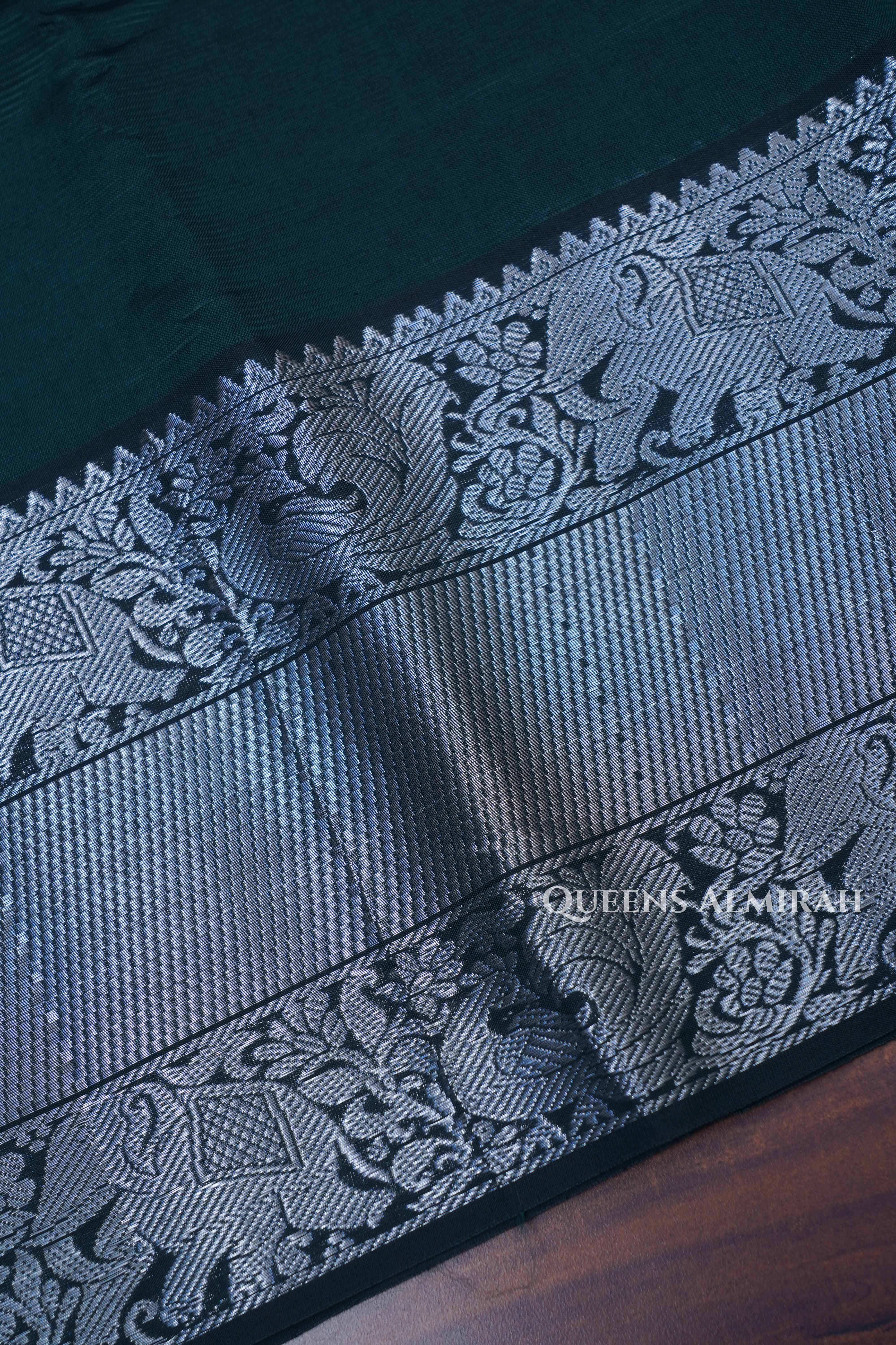 Peacock Blue Mangalgiri Saree