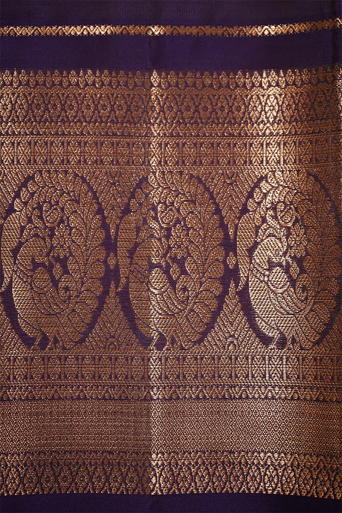 PURPLE HAZE WITH ROSE GOLD PURE KANCHIVARAM SAREE - Queens Jewel Emporium