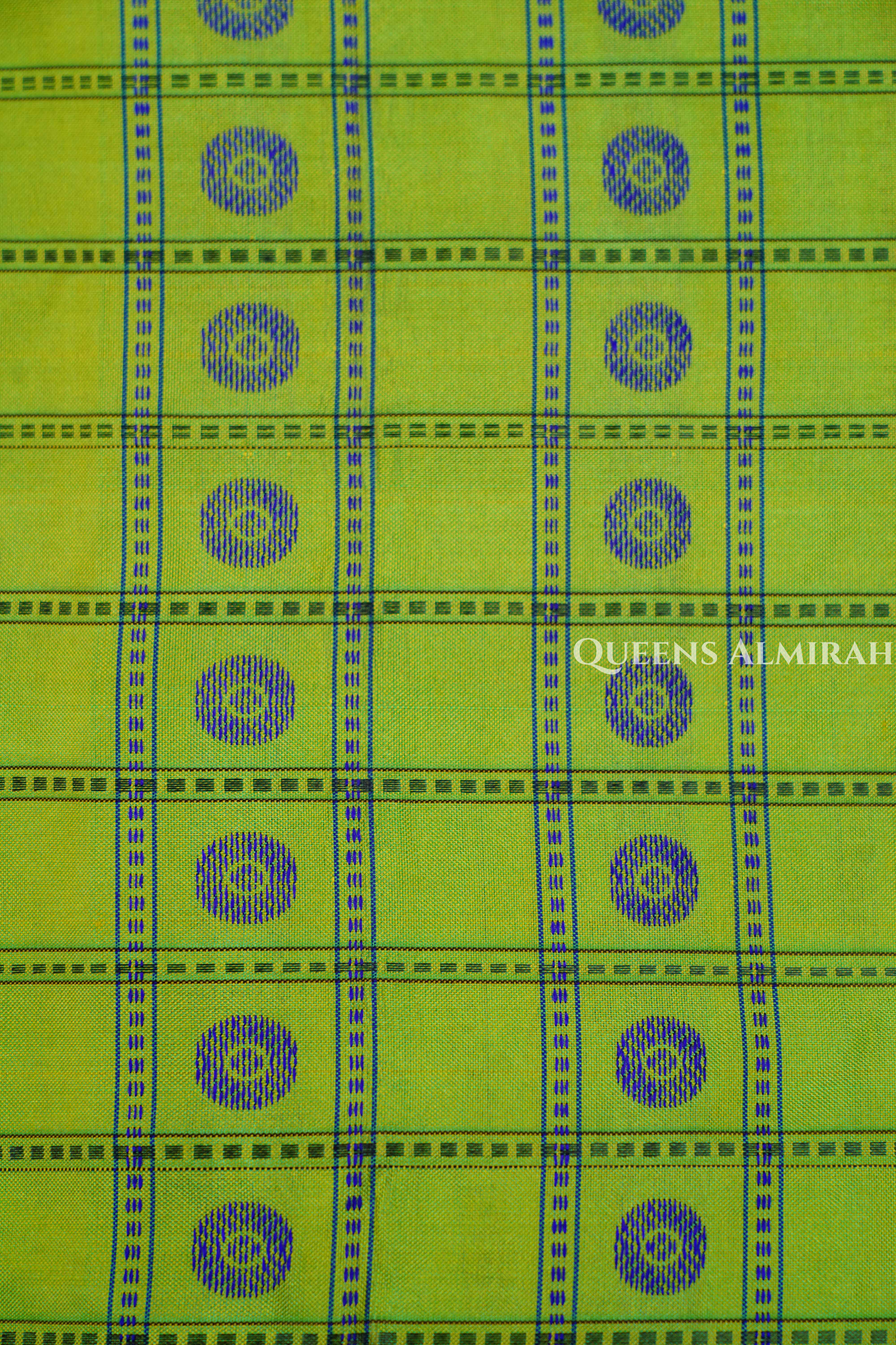 Parrot Green With Yellow Pure Kanchivaram Silk Saree