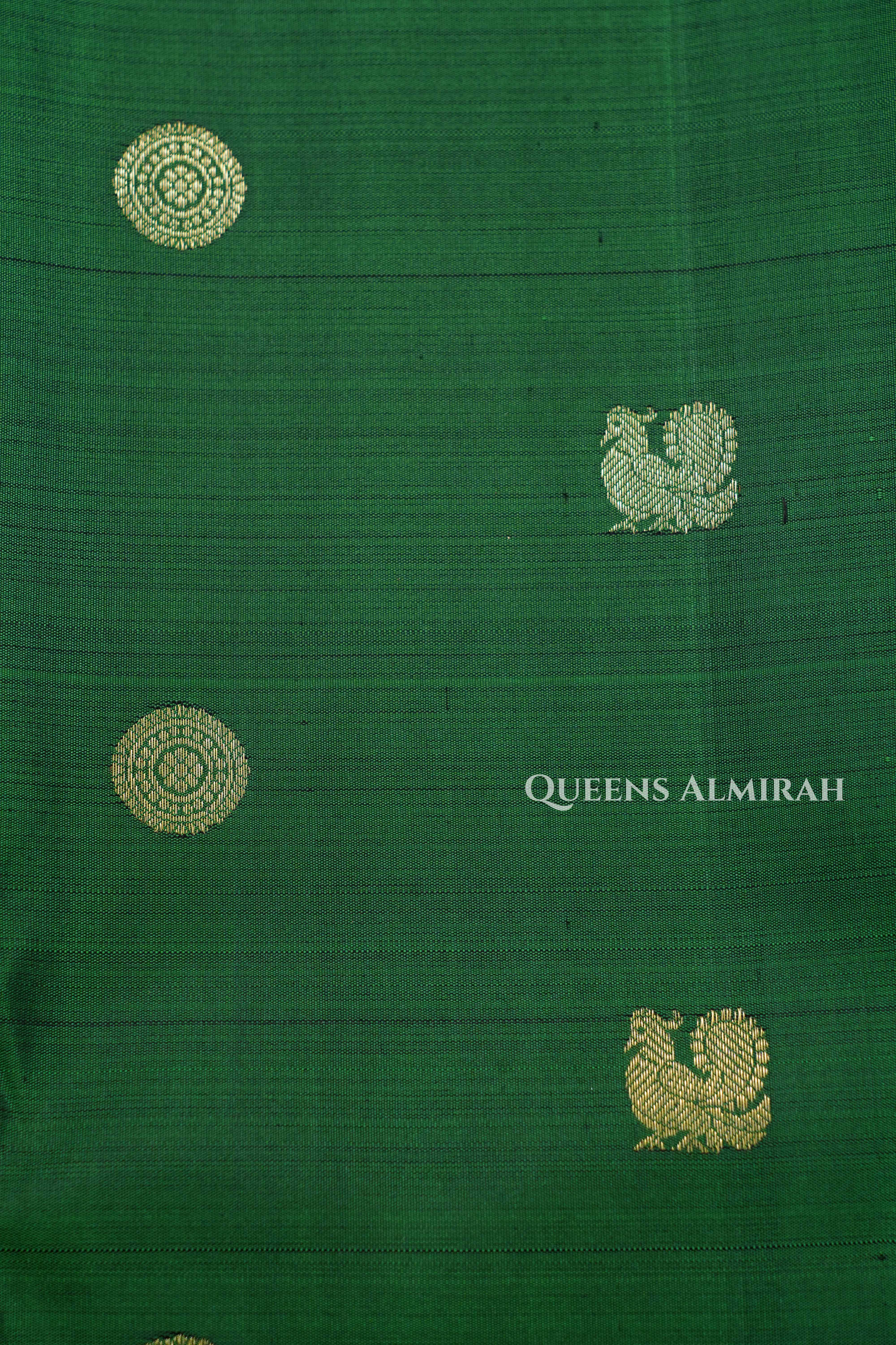 Green With Purple Pure Kanchivaram Silk Saree