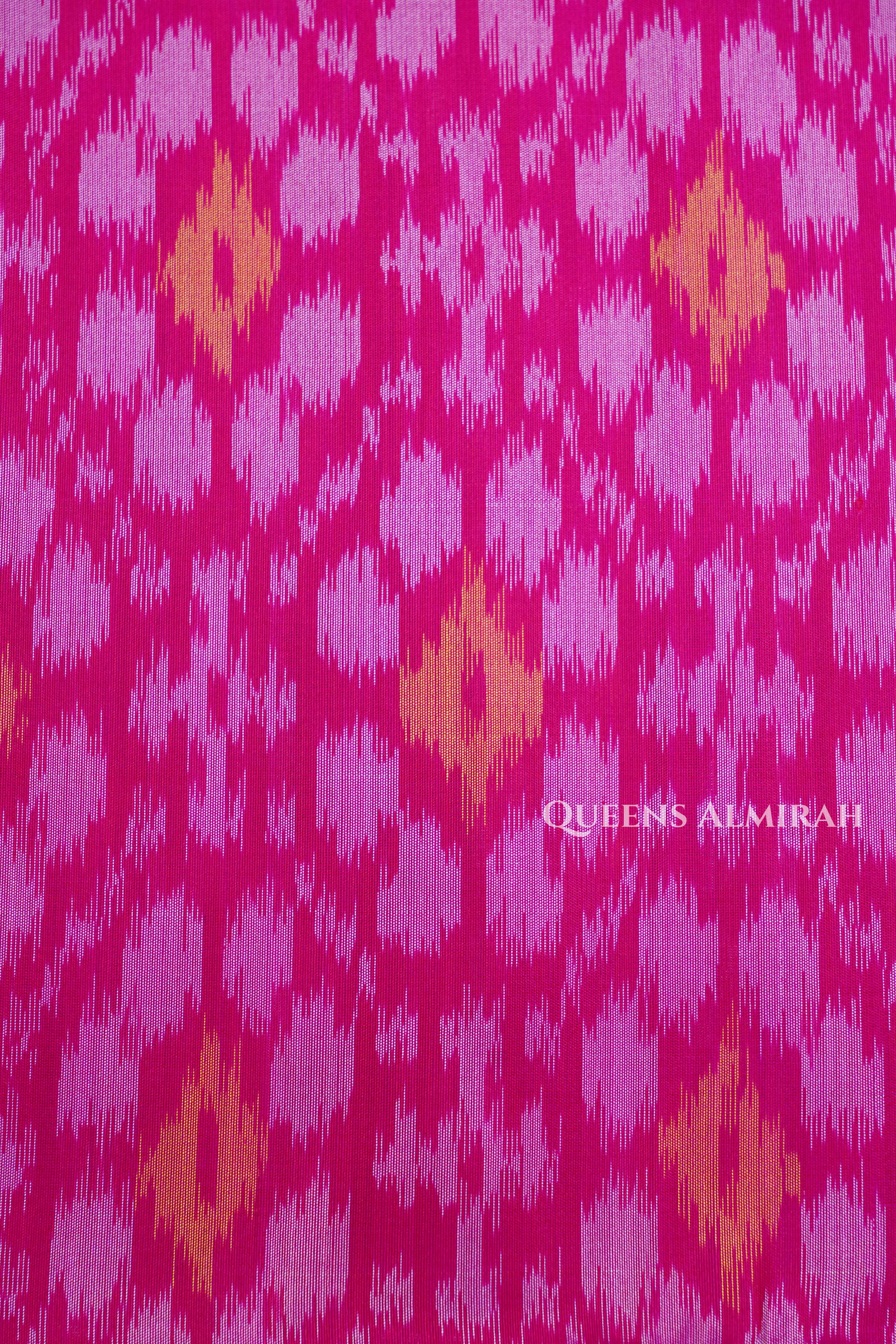 Rani Pink With Blue Pure Soft Silk Saree