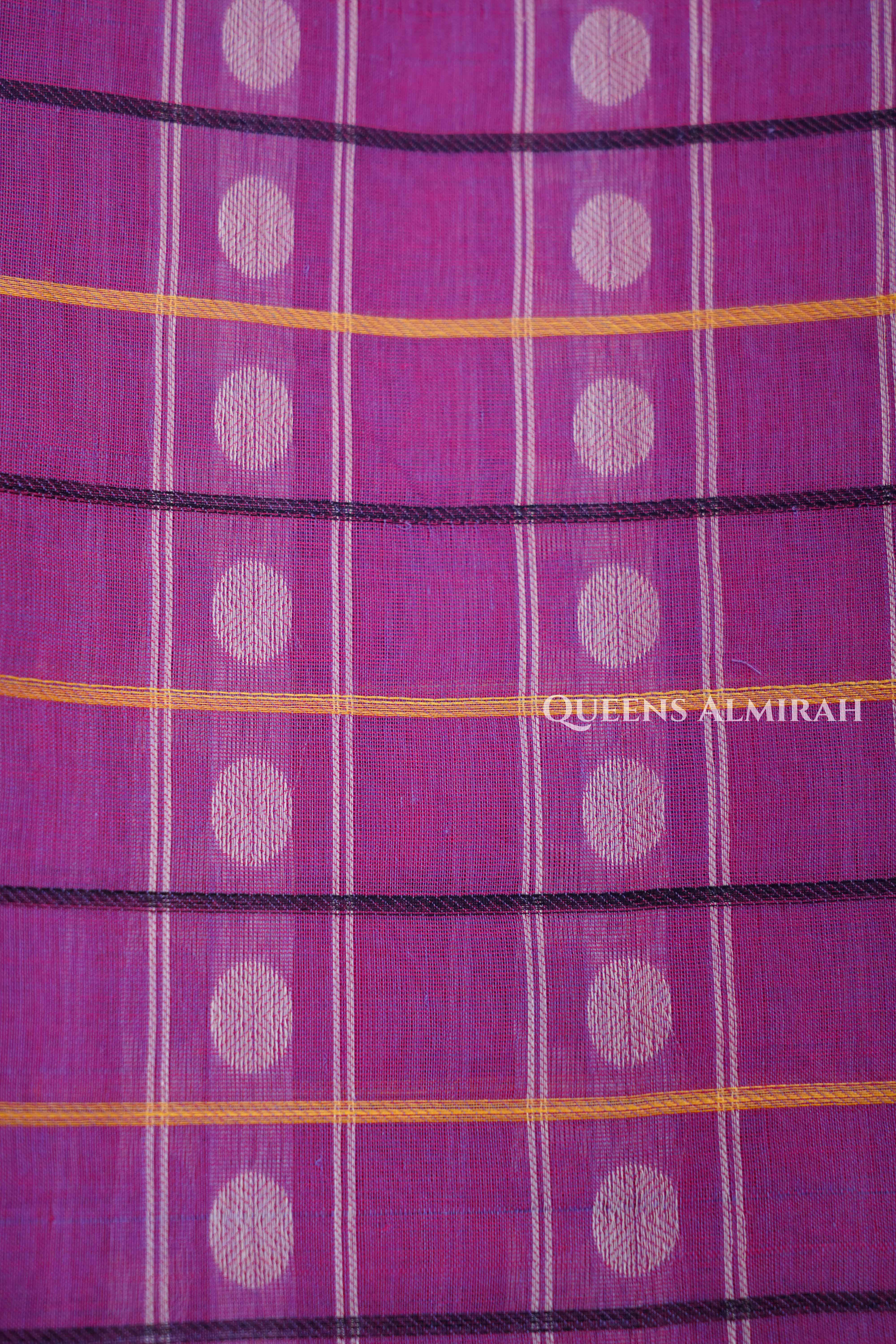 Pink With Brown Chettinad Cotton Saree