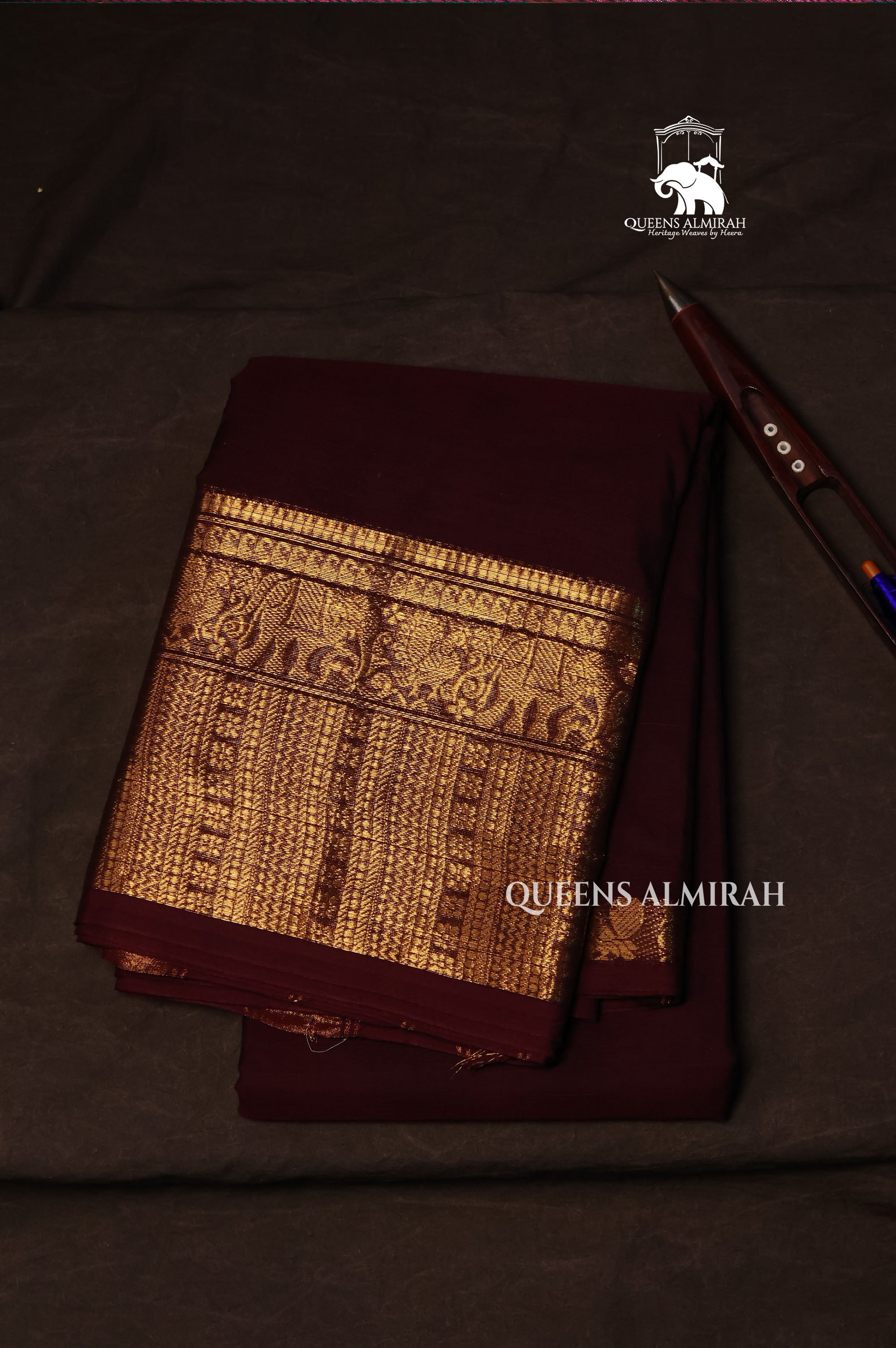 Brown Kanchi Cotton Saree