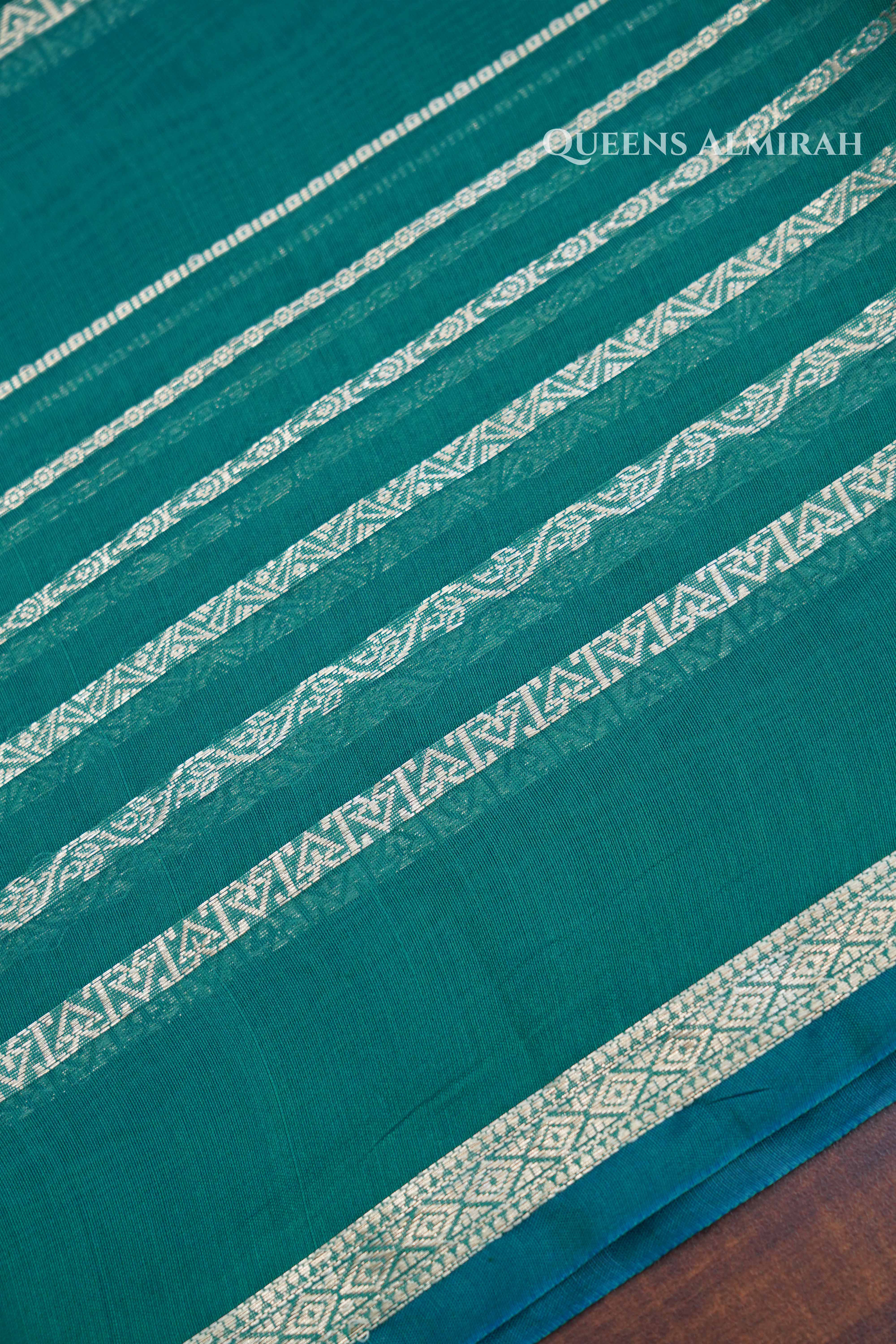 Aqua Green Chanderi Silk Cotton Saree