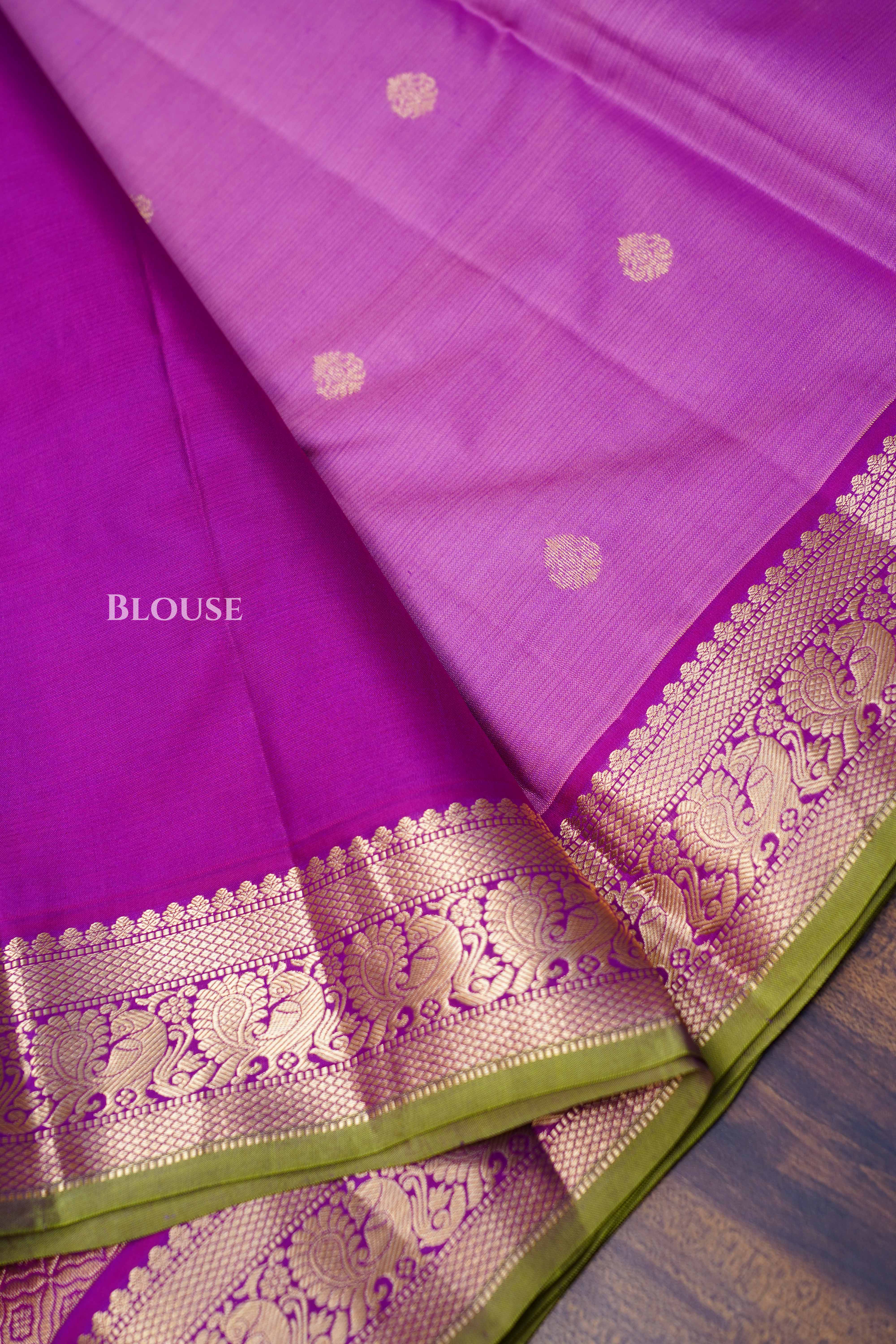 Lotus Pink Pure Kanchivaram Silk Saree