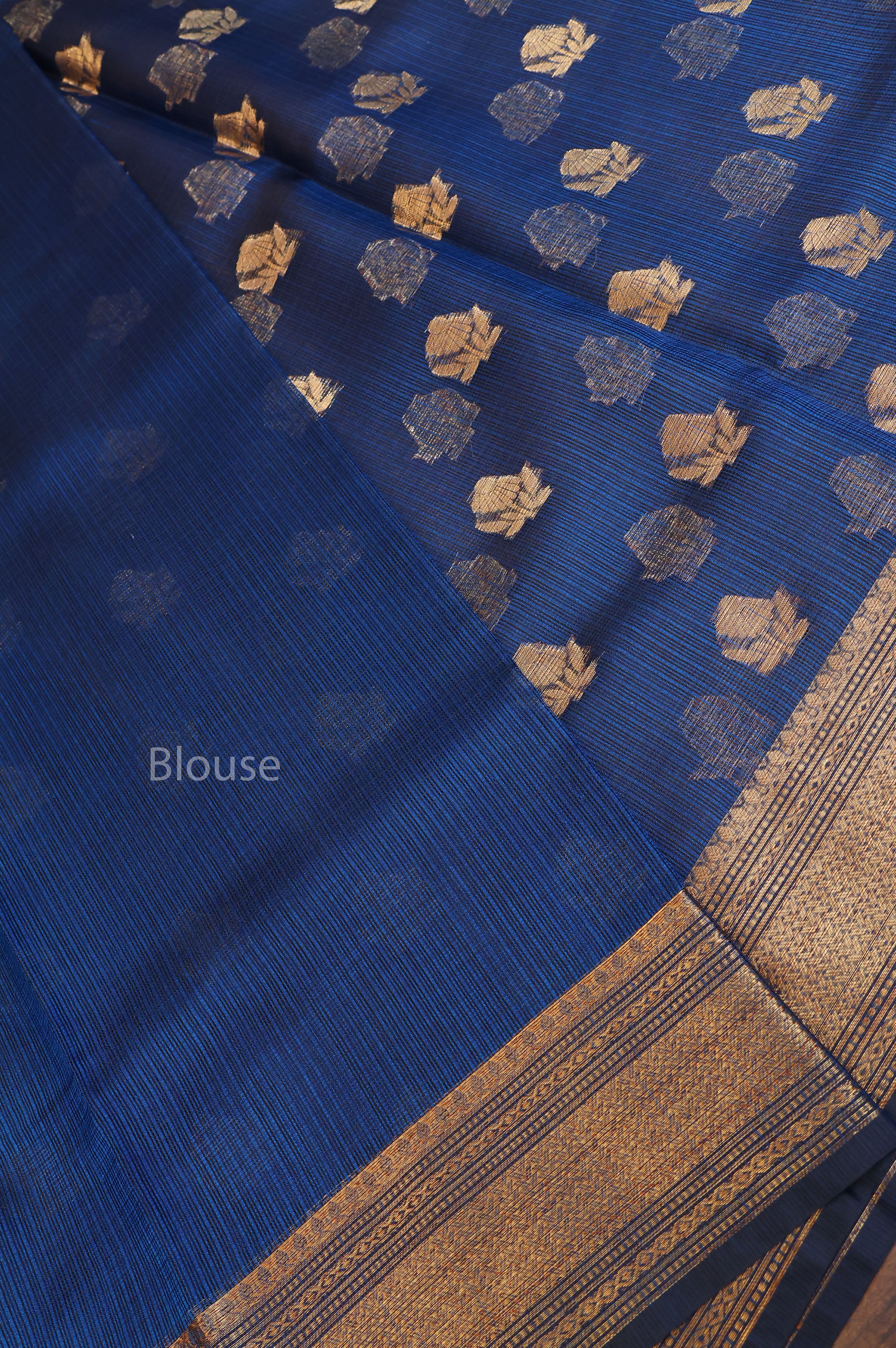Blue Pure Kota Silk Saree