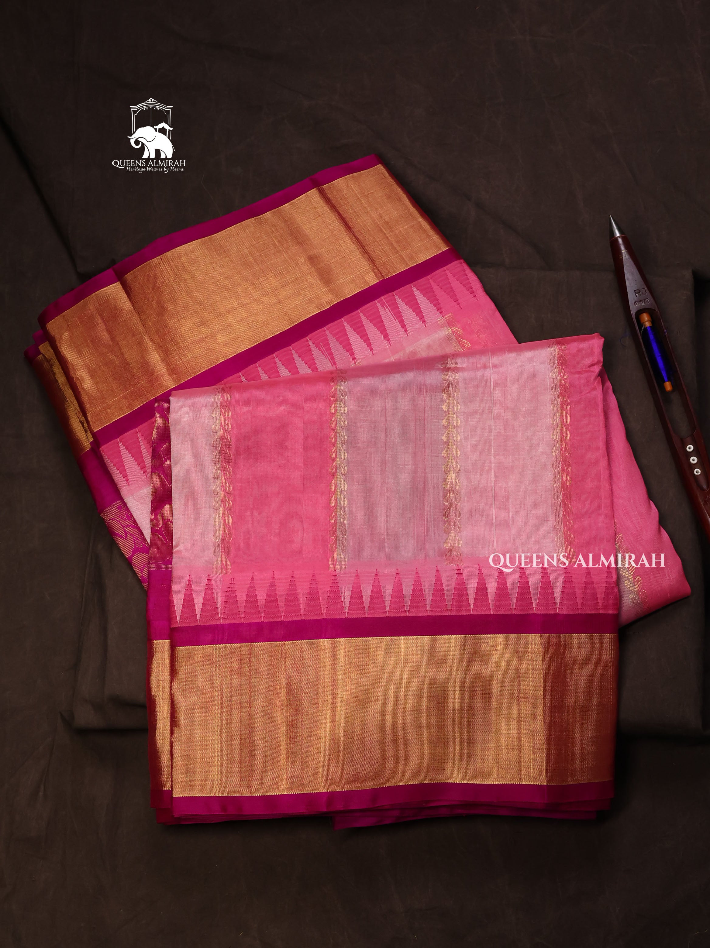 Multi Color With Golden Border Pure Silk Cotton Saree