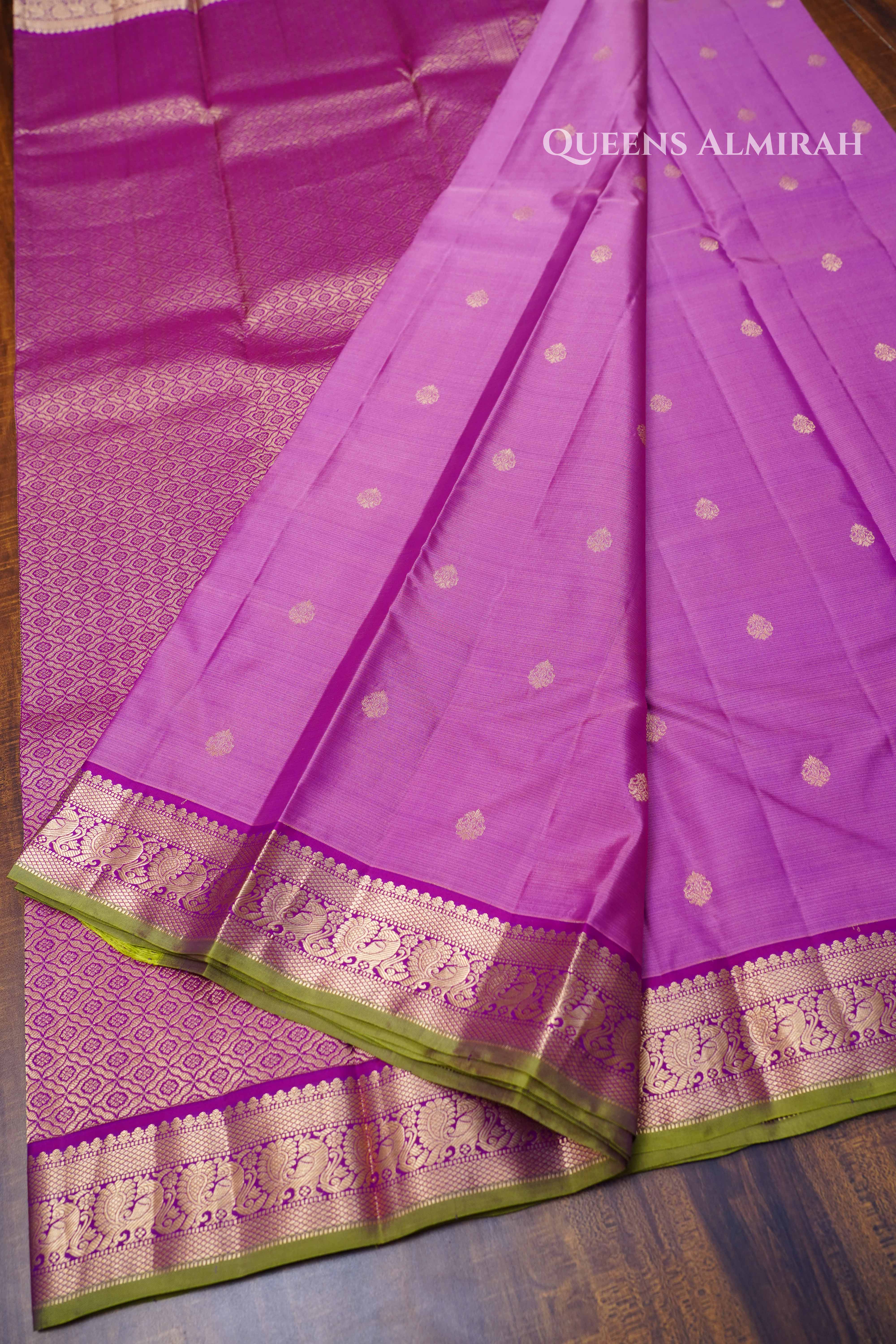 Lotus Pink Pure Kanchivaram Silk Saree