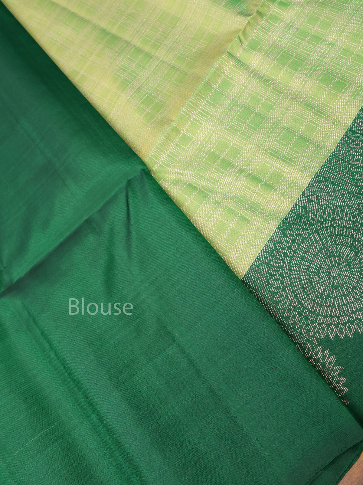 Mint Green With Dark Green  Pure Soft Silk Saree