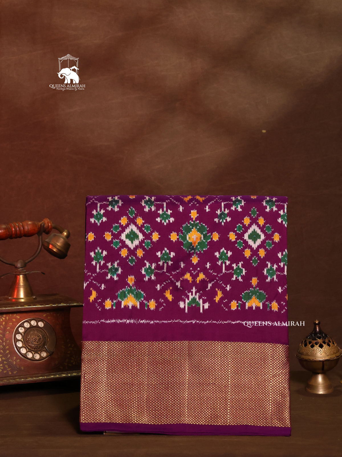 Purple Pochampally Tissue Silk Saree