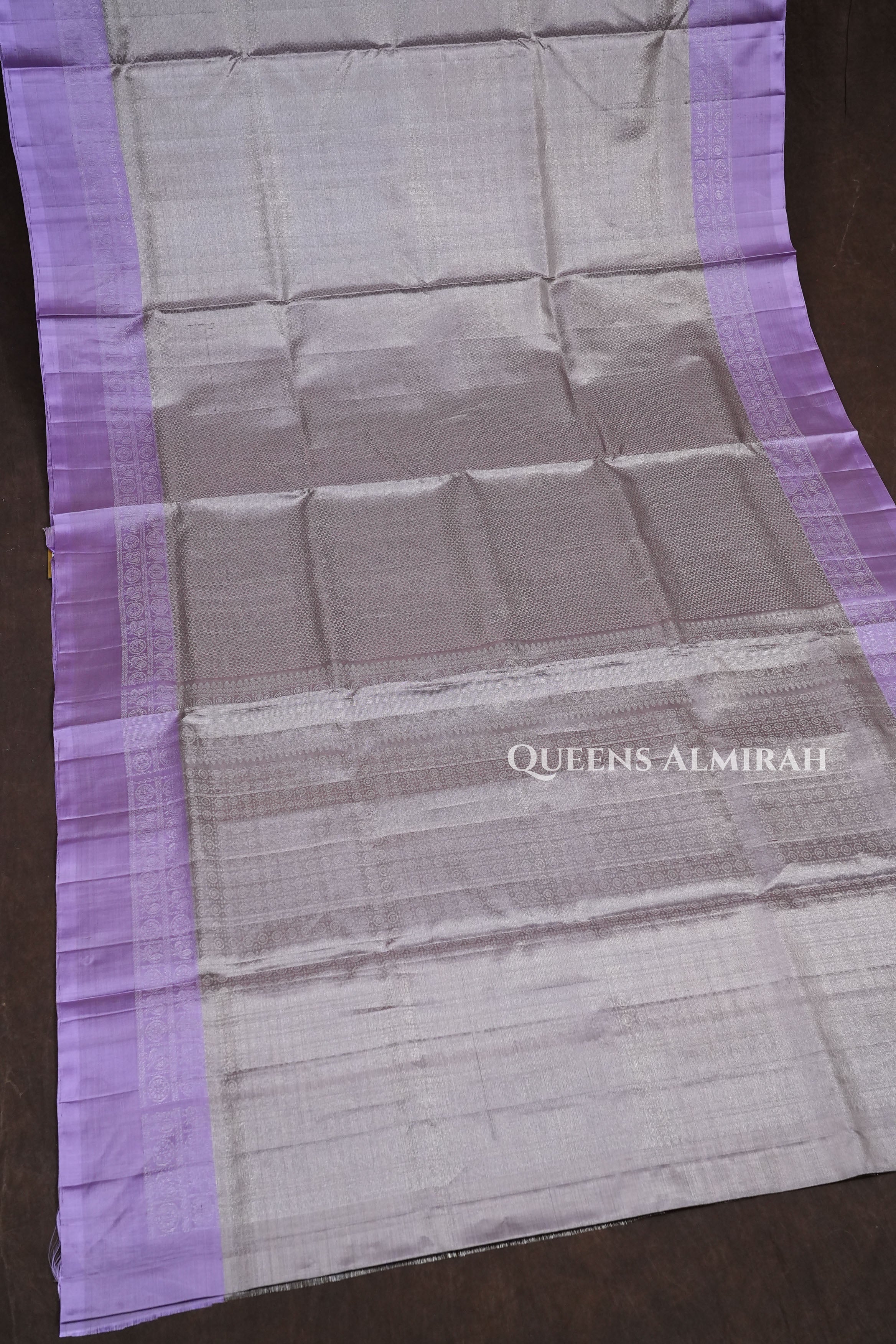Silver With Light Purple Jamindharani Tissue Soft Silk Saree