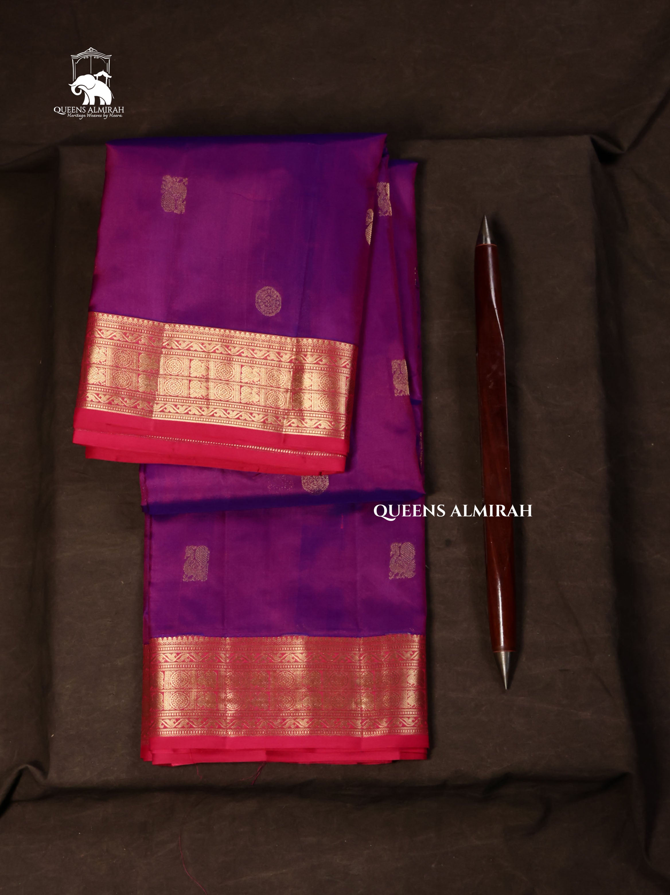 Purple With Pink Pure Kanchivaram Silk Saree