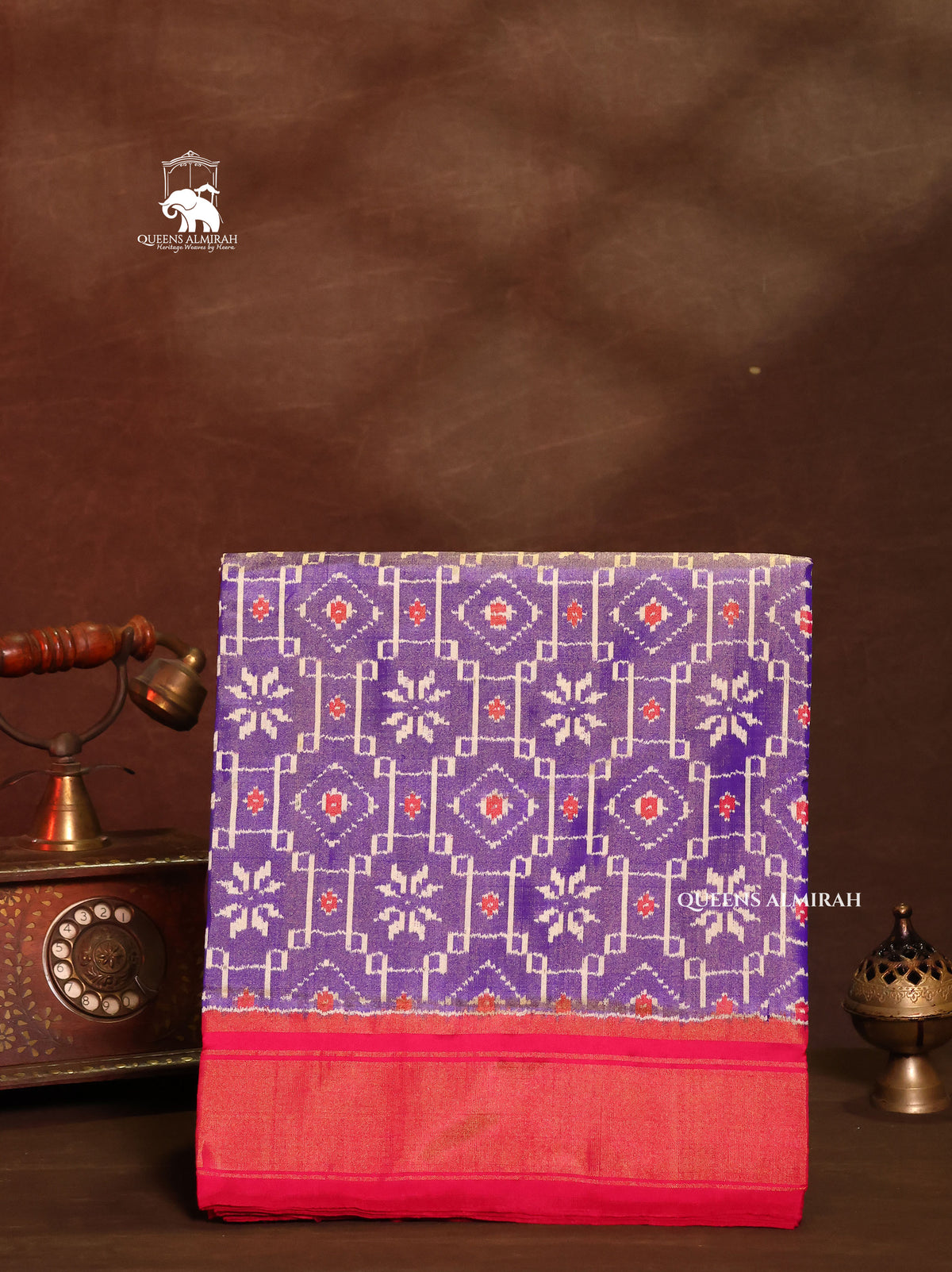 Lavender With Pink Pochampally Tissue Silk Saree
