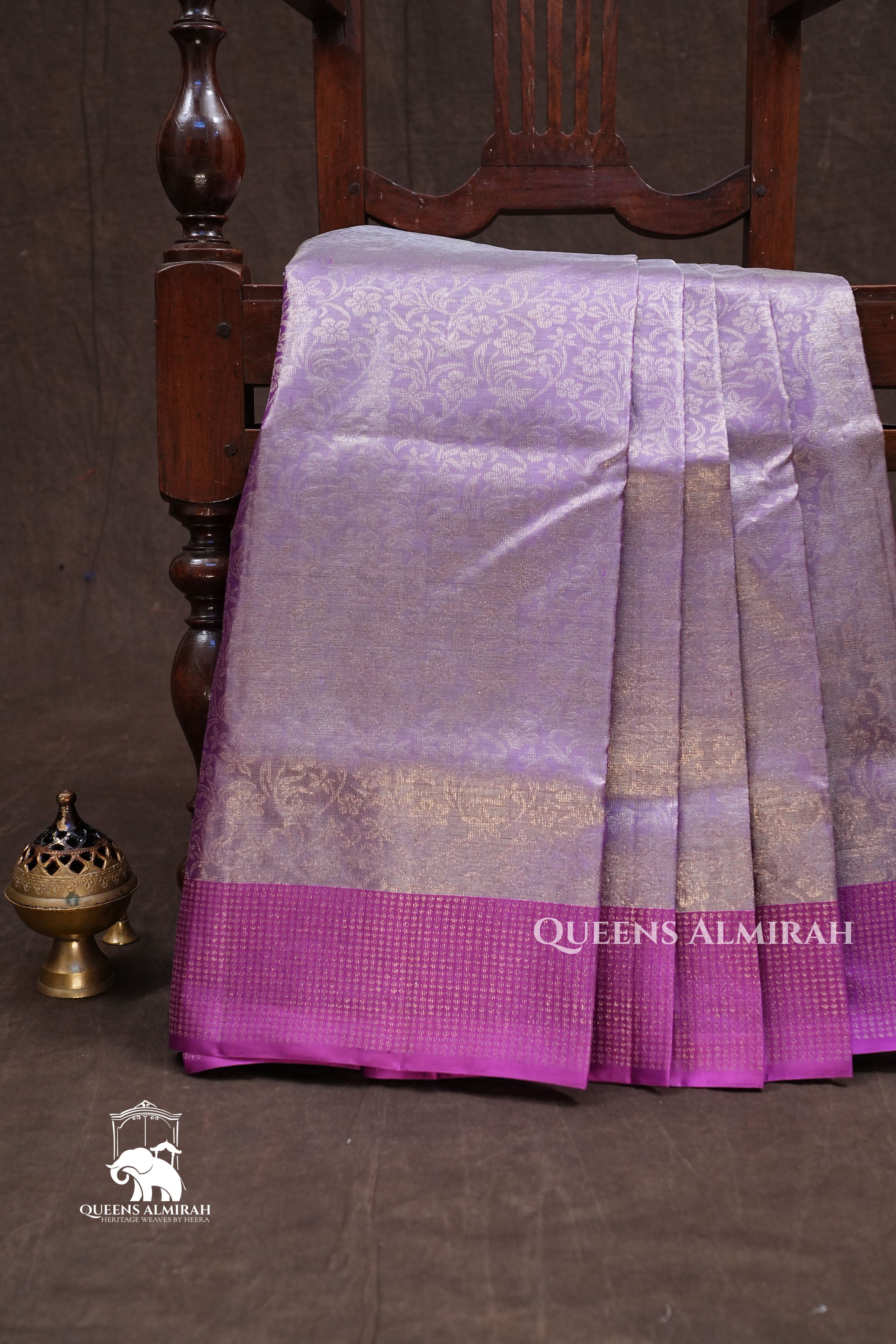 Purple Jamindharani Tissue Soft Silk Saree