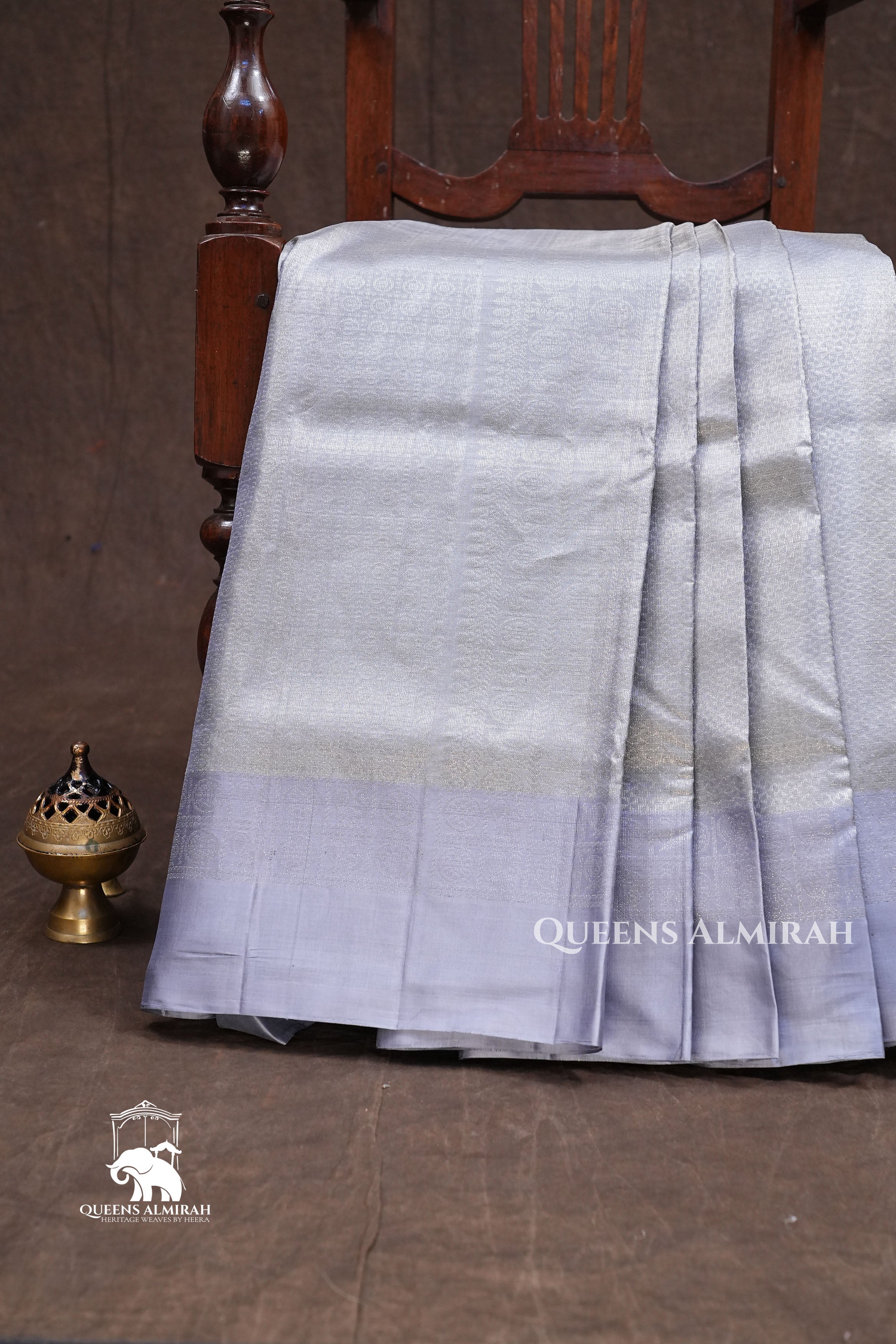 Grey Jamindharani Tissue Soft Silk Saree
