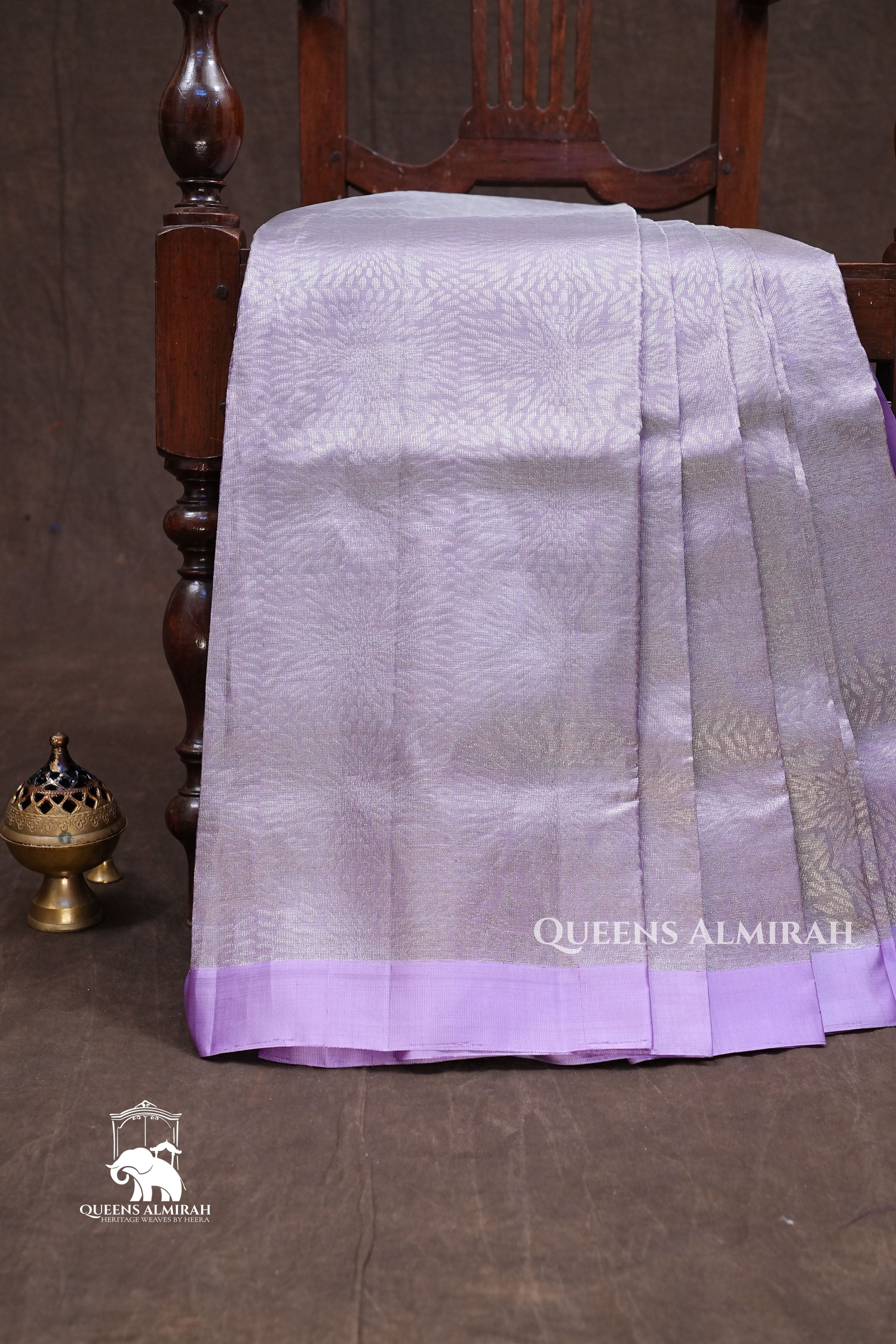 Lilac Purple Jamindharani Tissue Soft Silk Saree